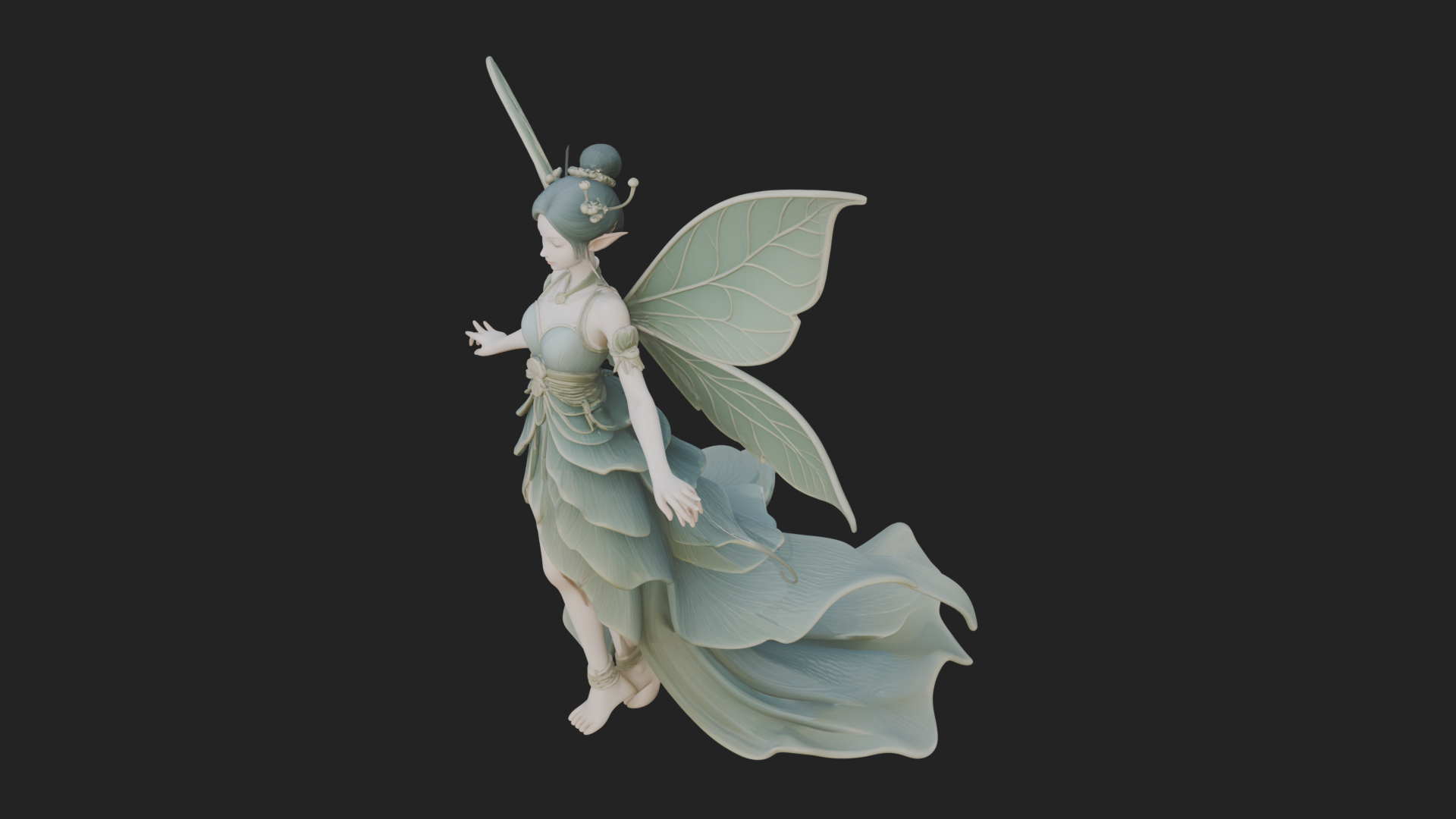 Butterfly Wing Fairy Statue Design 27 3D Print Model 3D Model