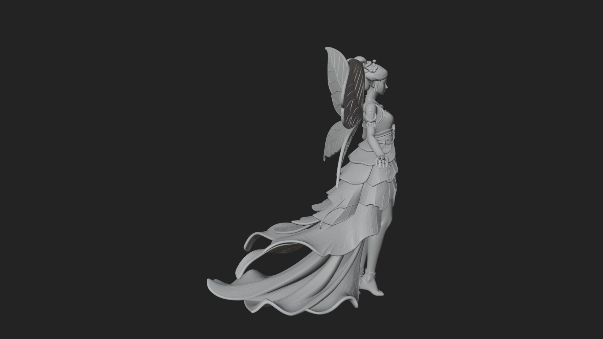 Butterfly Wing Fairy Statue Design 27 3D Print Model 3D Model