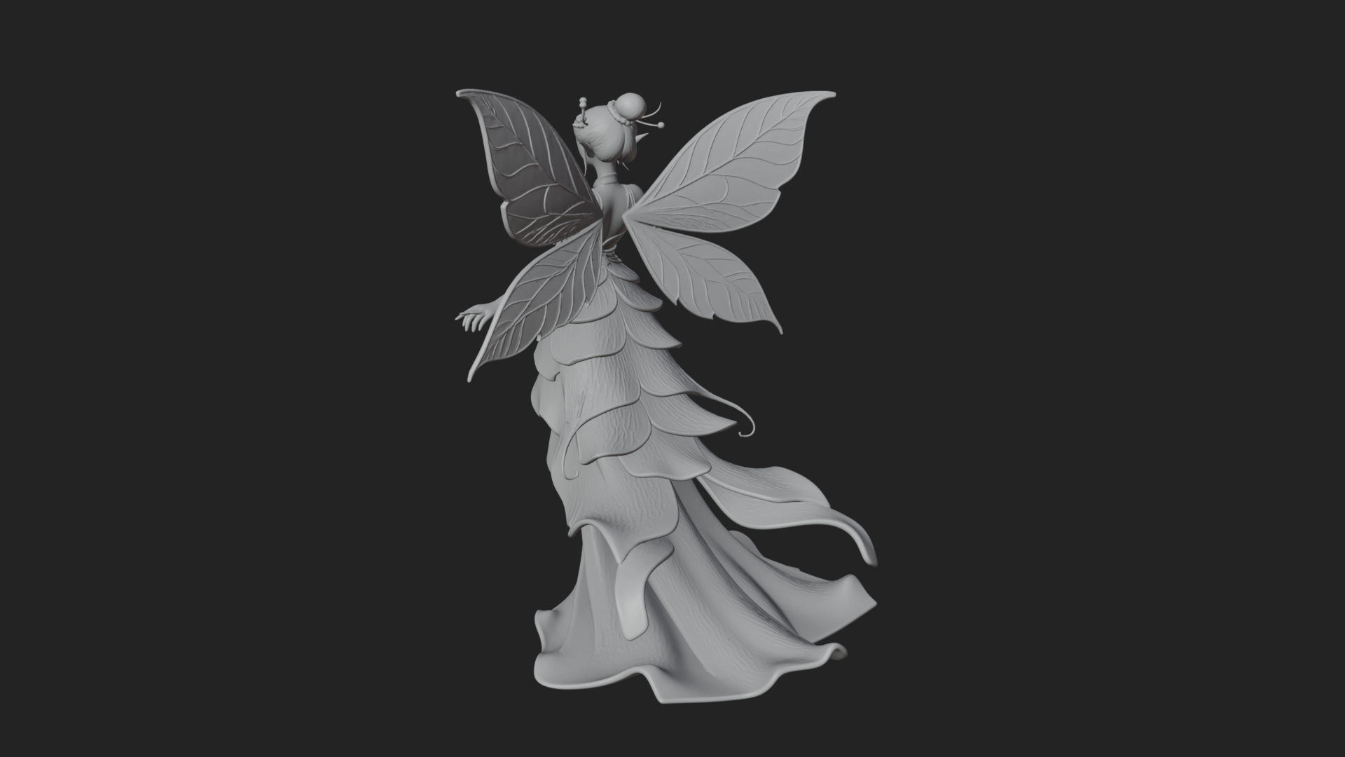 Butterfly Wing Fairy Statue Design 27 3D Print Model 3D Model