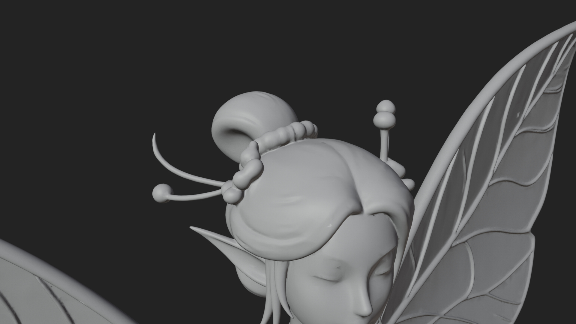 Butterfly Wing Fairy Statue Design 27 3D Print Model 3D Model