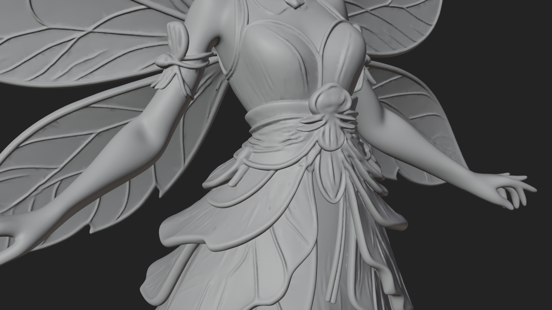 Butterfly Wing Fairy Statue Design 27 3D Print Model 3D Model