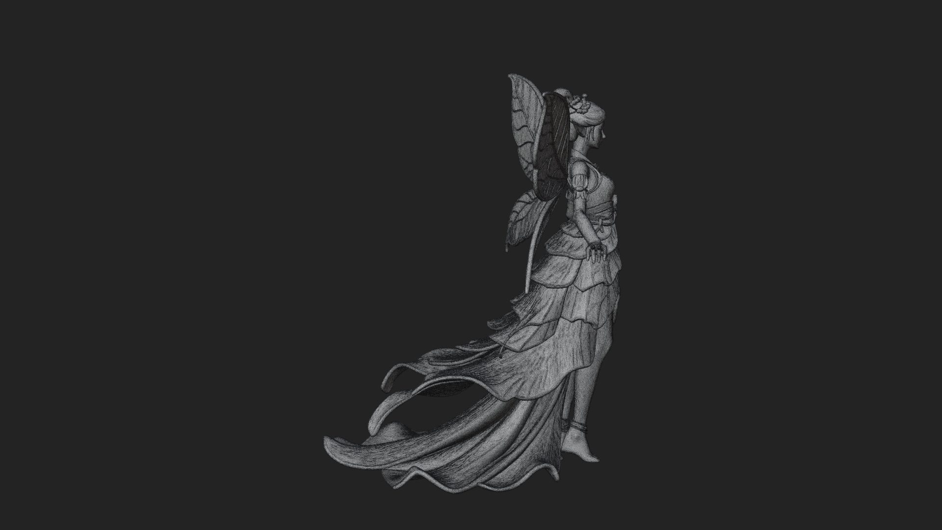 Butterfly Wing Fairy Statue Design 27 3D Print Model 3D Model