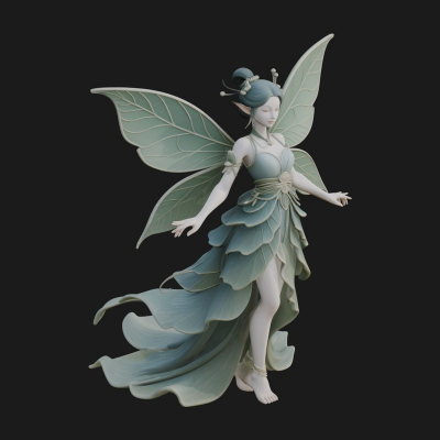Butterfly Wing Fairy Statue Design 27 3D Print Model