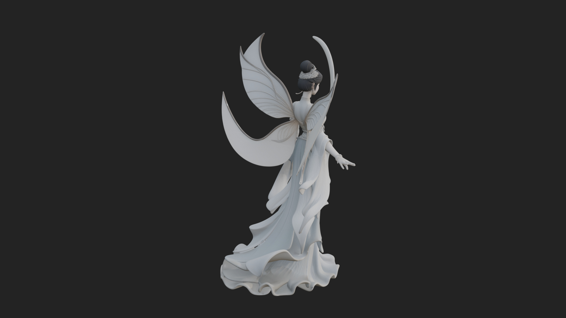 Butterfly Wing Fairy Statue Design 28 3D Print Model 3D Model