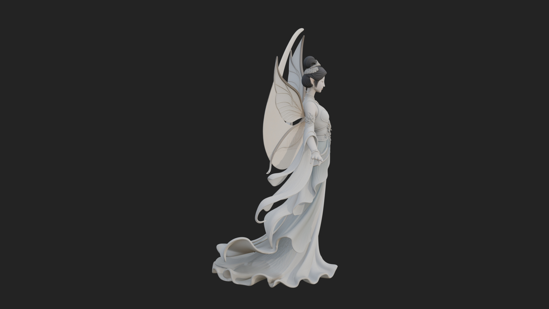 Butterfly Wing Fairy Statue Design 28 3D Print Model 3D Model
