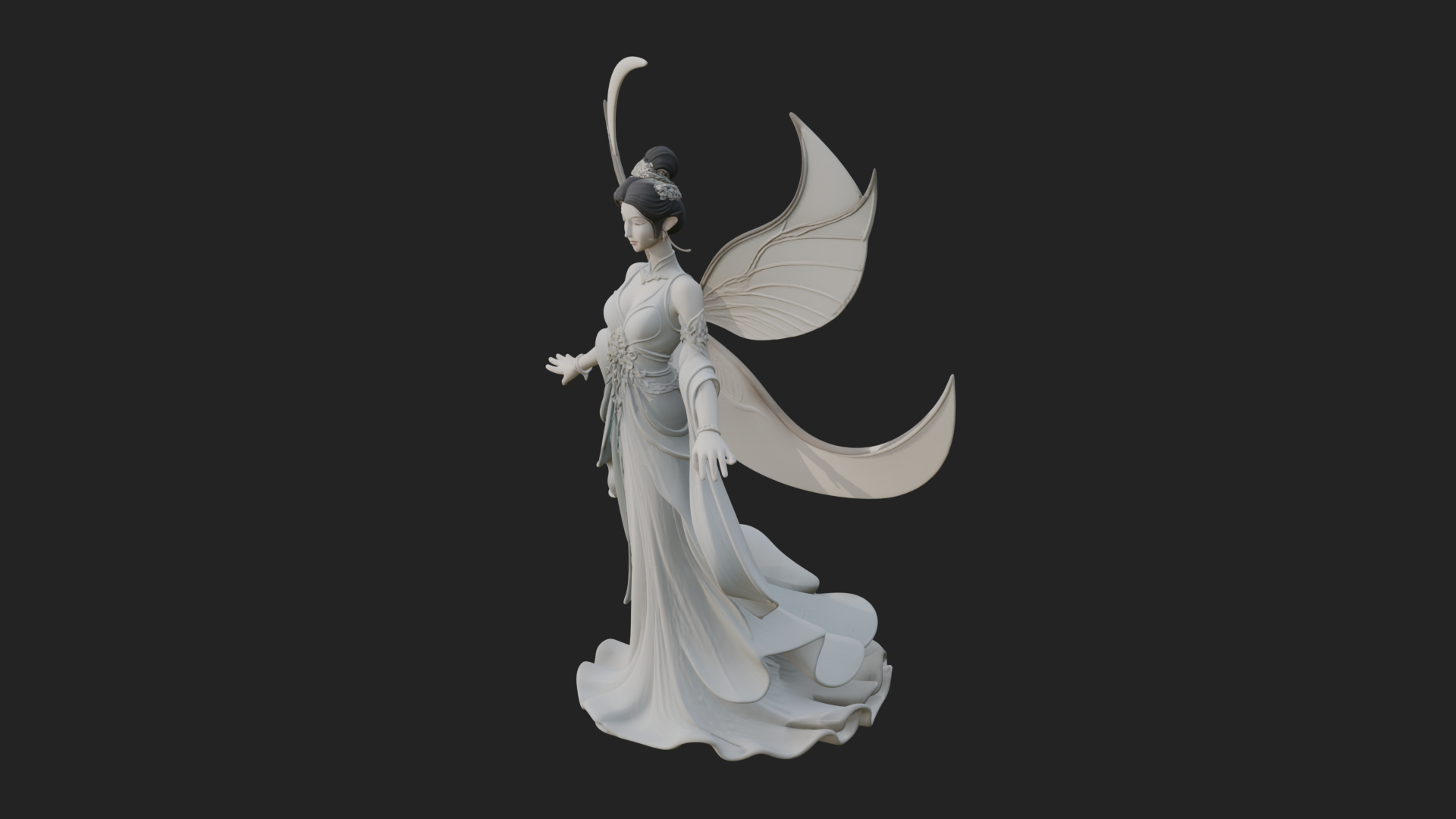 Butterfly Wing Fairy Statue Design 28 3D Print Model 3D Model