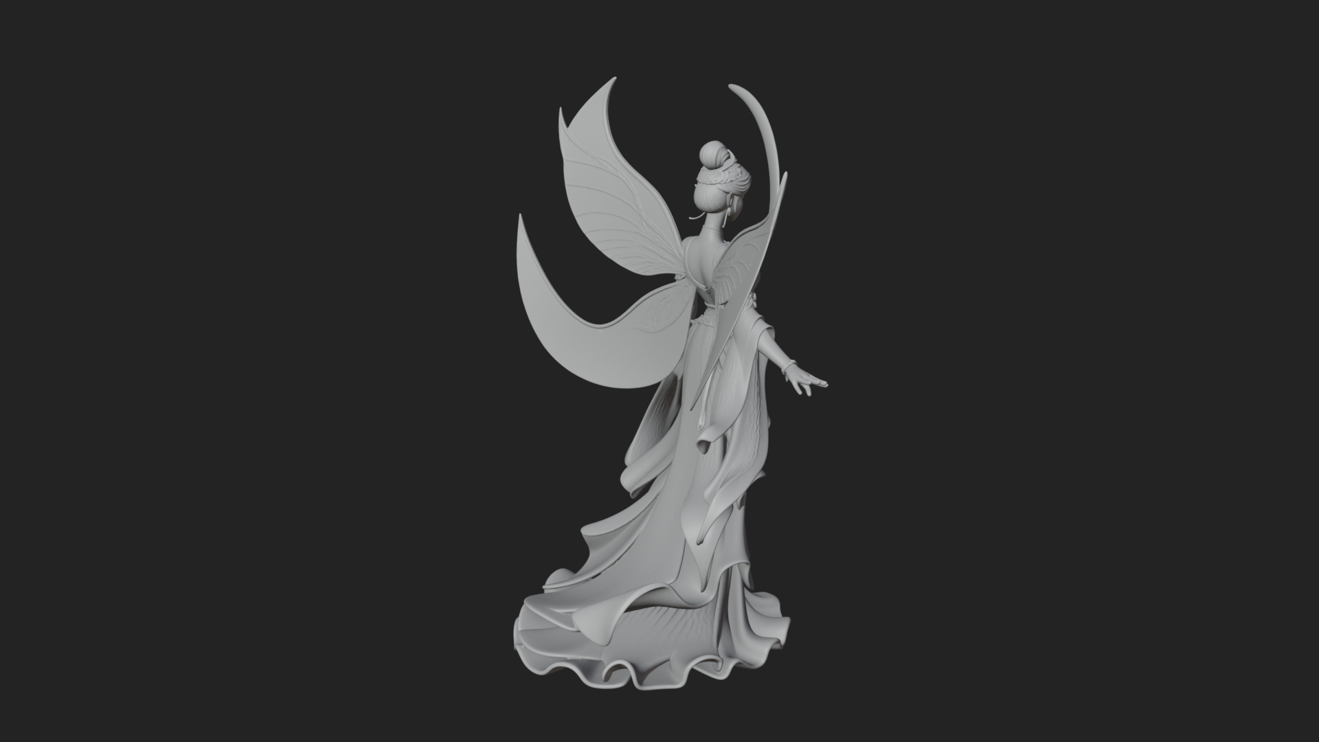 Butterfly Wing Fairy Statue Design 28 3D Print Model 3D Model