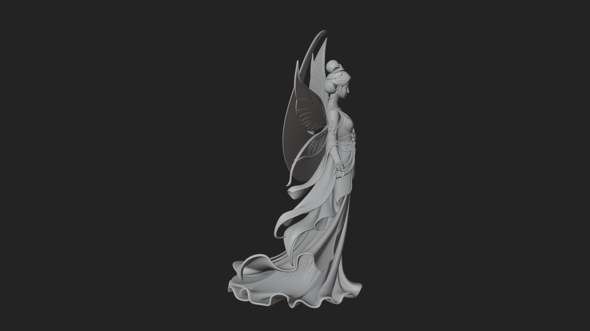 Butterfly Wing Fairy Statue Design 28 3D Print Model 3D Model