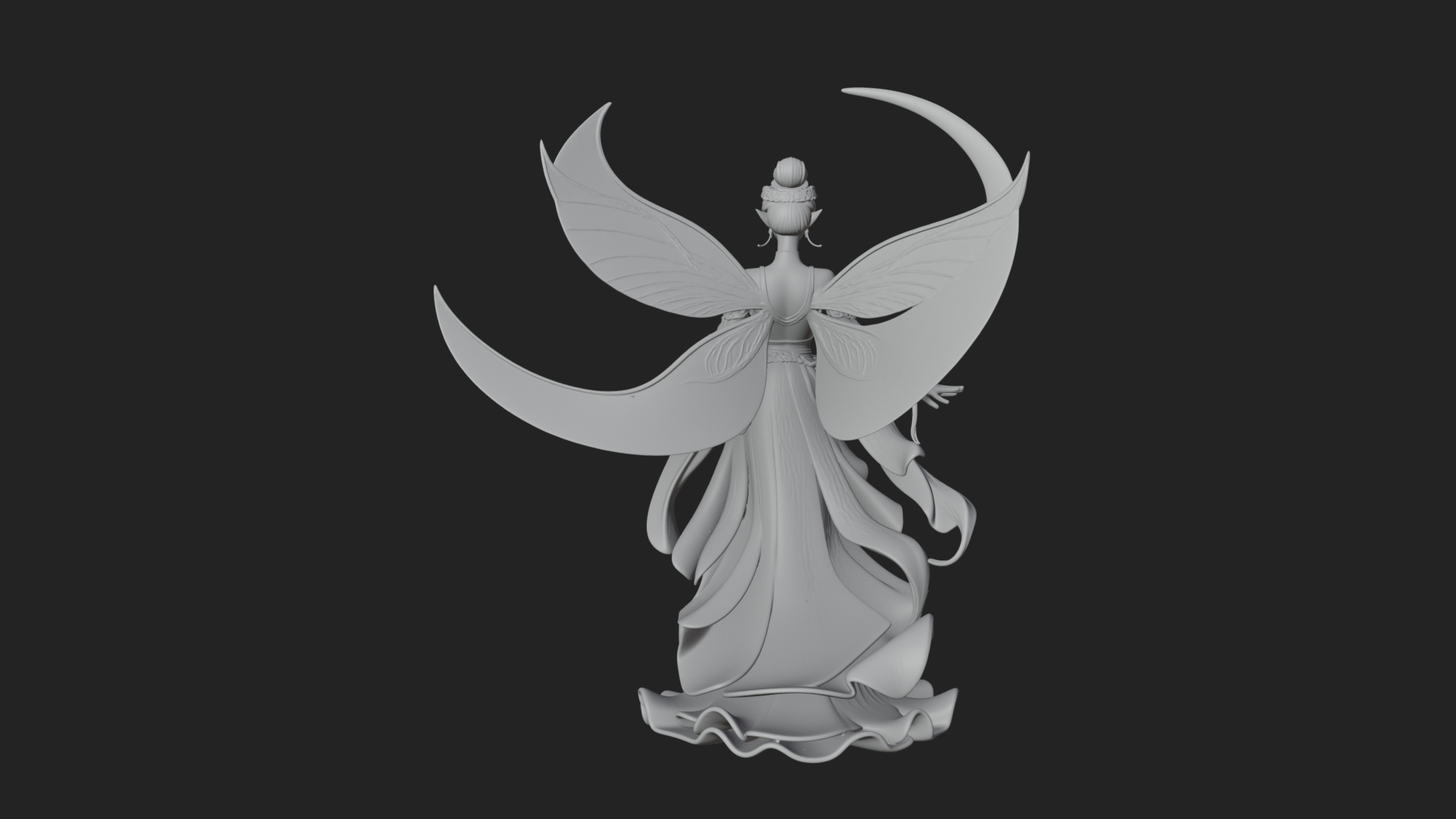 Butterfly Wing Fairy Statue Design 28 3D Print Model 3D Model