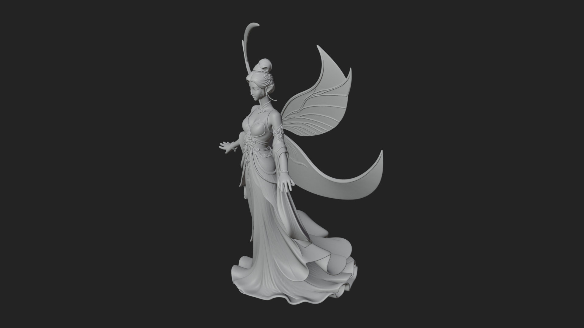 Butterfly Wing Fairy Statue Design 28 3D Print Model 3D Model