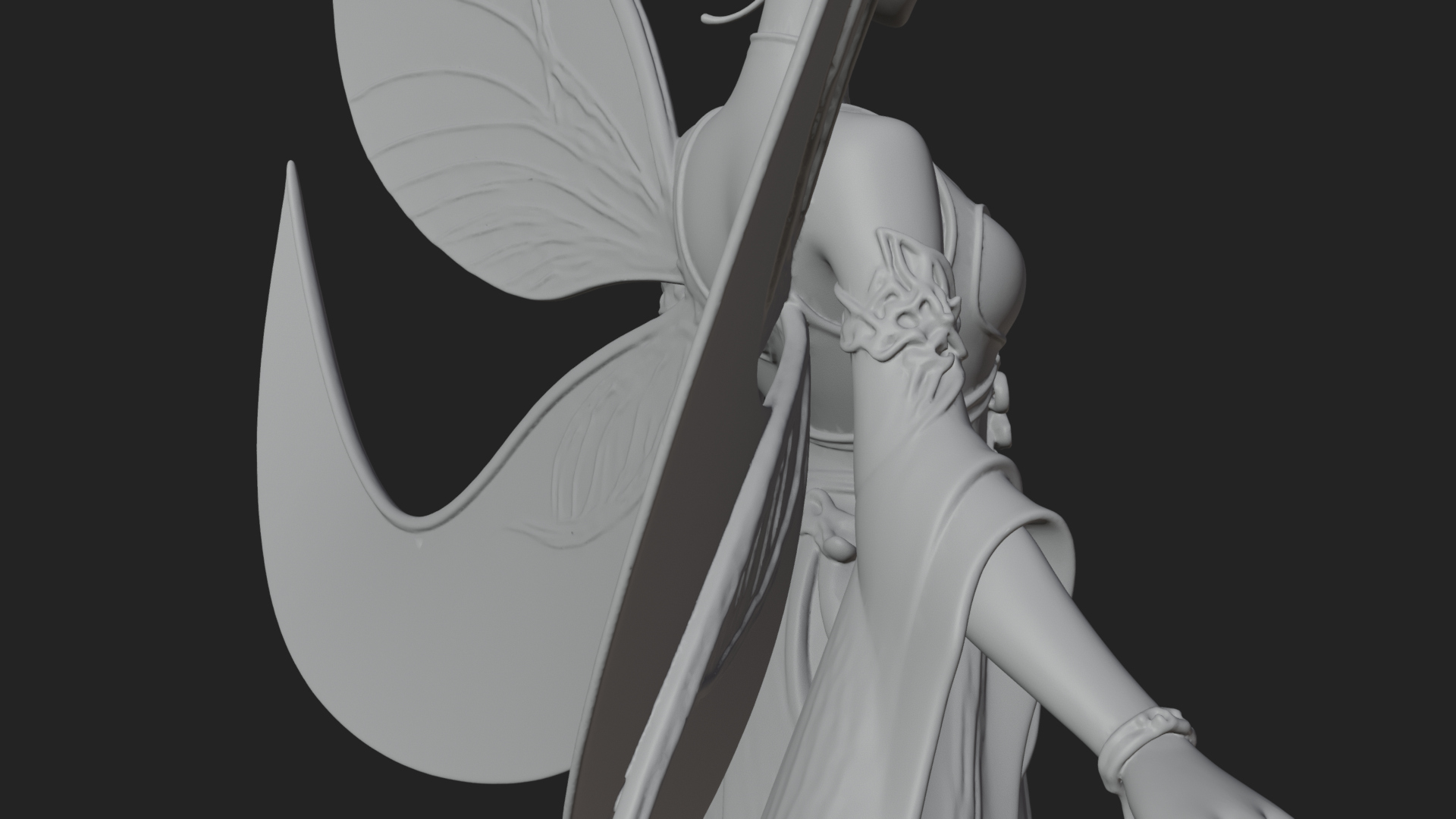 Butterfly Wing Fairy Statue Design 28 3D Print Model 3D Model