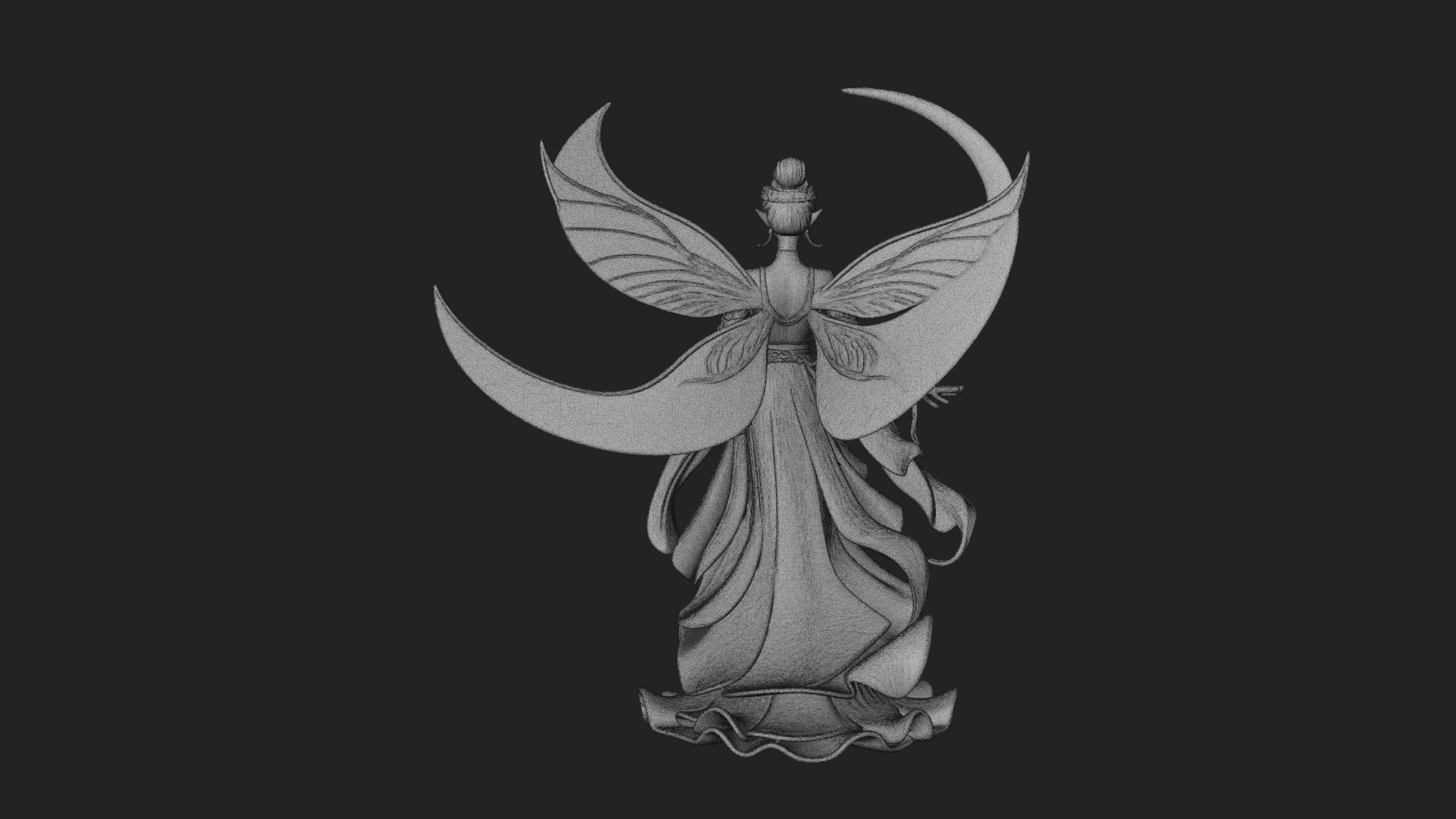 Butterfly Wing Fairy Statue Design 28 3D Print Model 3D Model