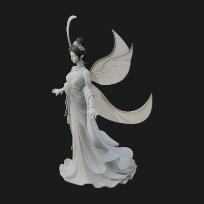Butterfly Wing Fairy Statue Design 28 3D Print Model
