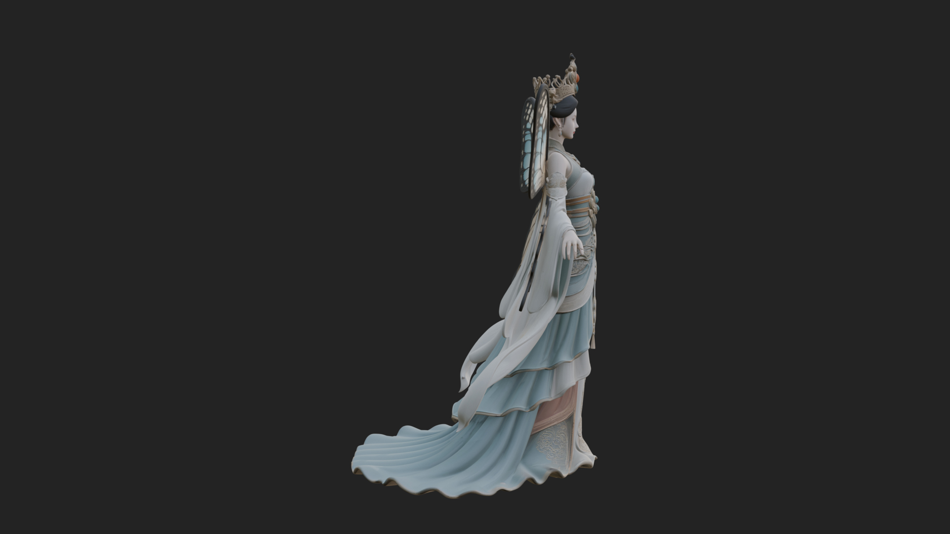 Butterfly Wing Fairy Statue Design 29 3D Print Model 3D Model