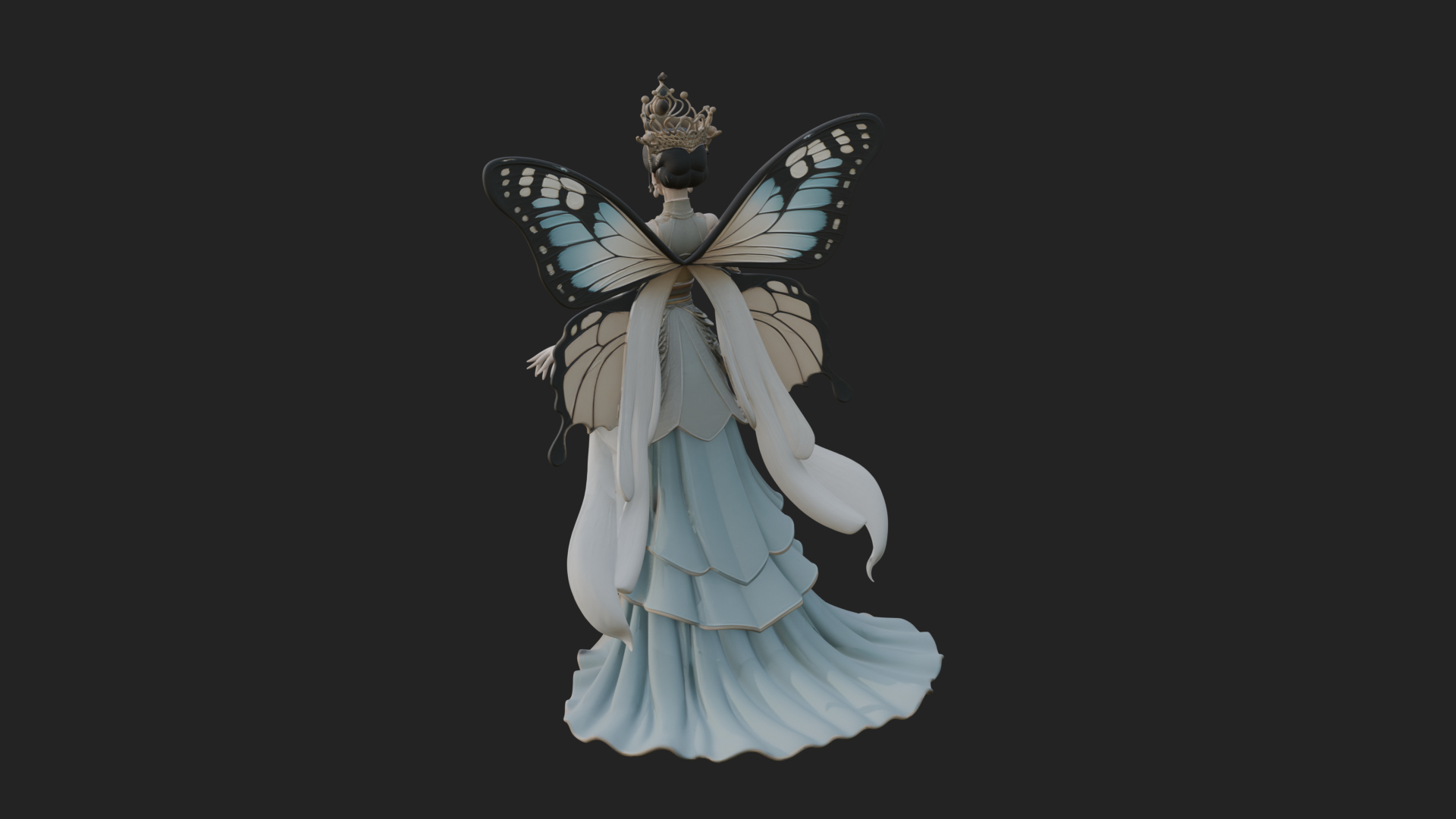 Butterfly Wing Fairy Statue Design 29 3D Print Model 3D Model