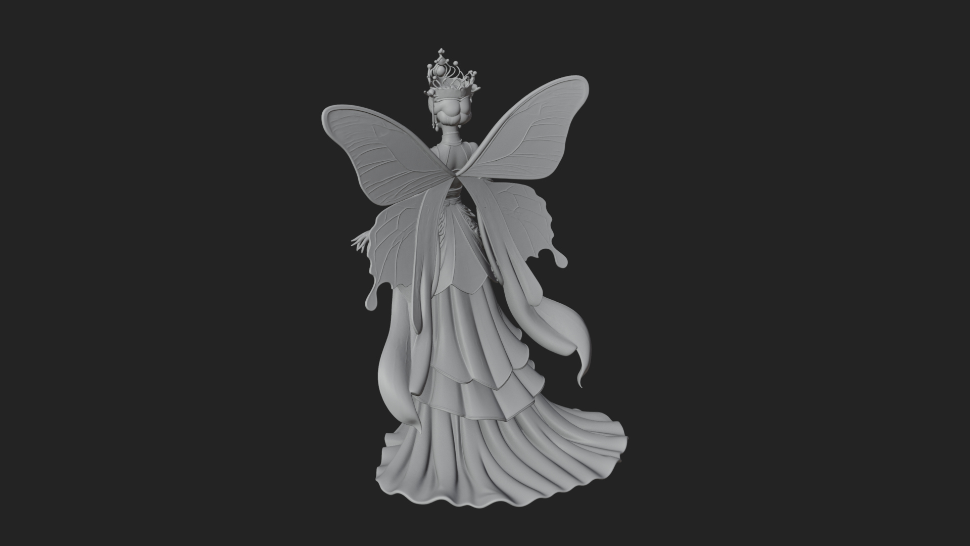 Butterfly Wing Fairy Statue Design 29 3D Print Model 3D Model