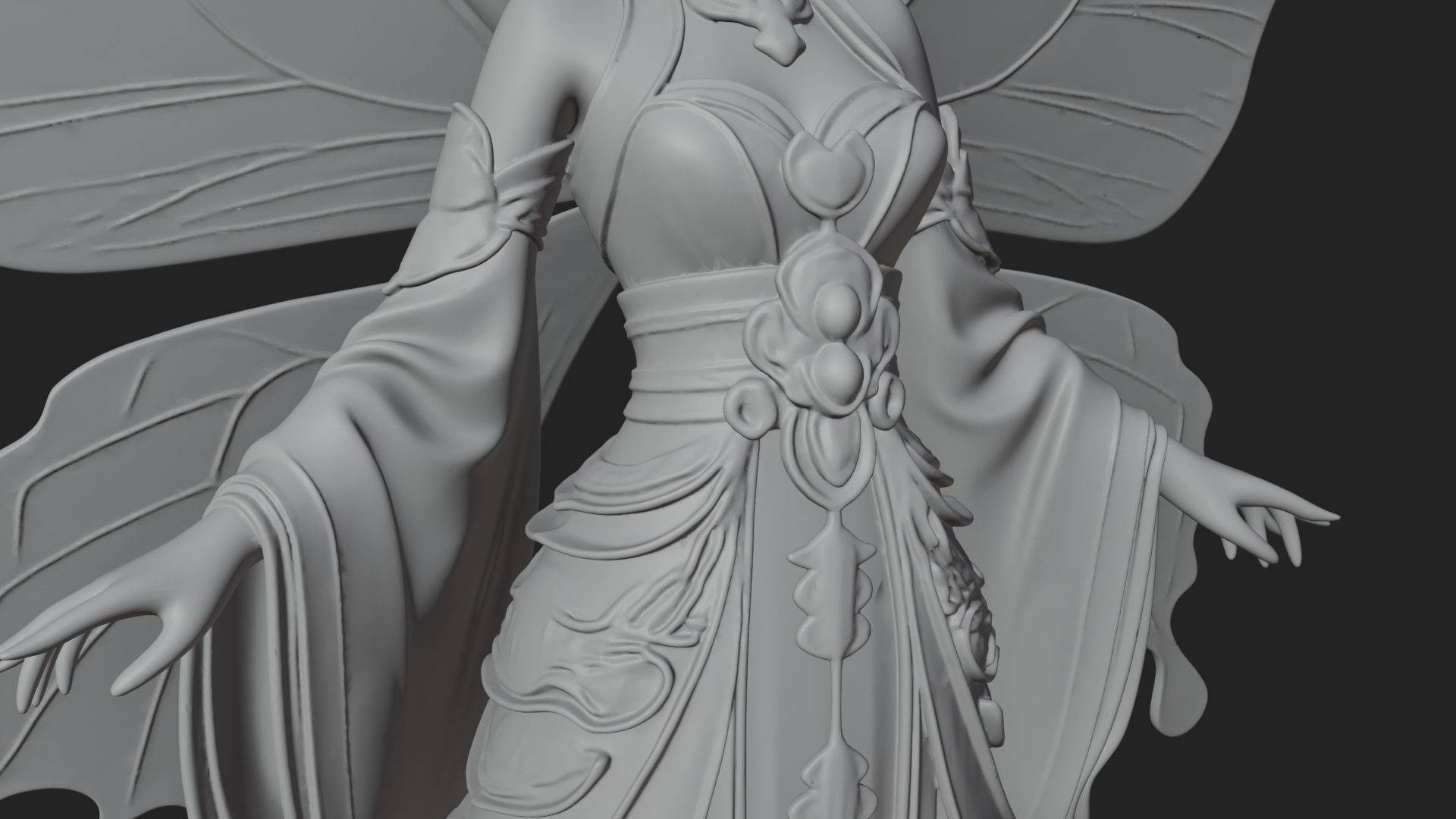 Butterfly Wing Fairy Statue Design 29 3D Print Model 3D Model