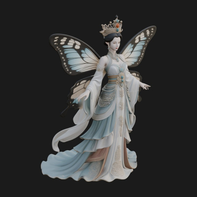 Butterfly Wing Fairy Statue Design 29 3D Print Model
