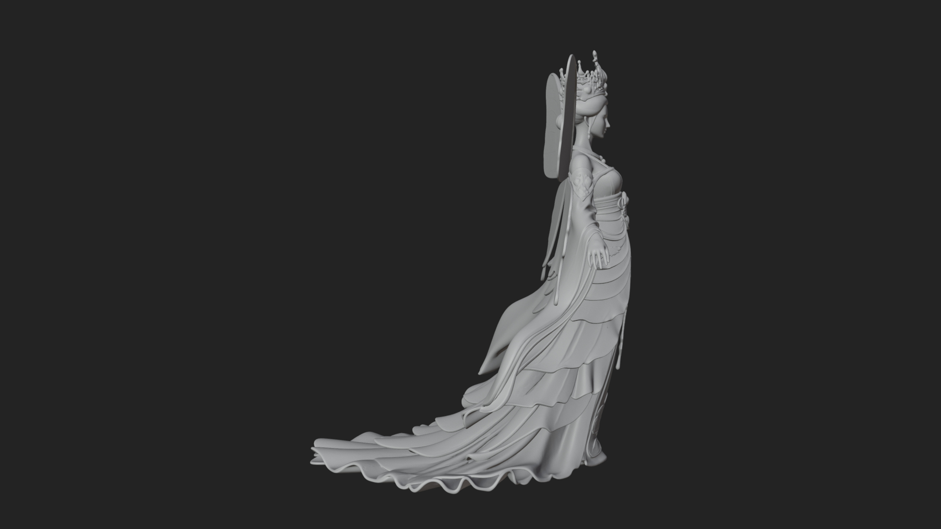 Butterfly Wing Fairy Statue Design 3 3D Print Model 3D Model