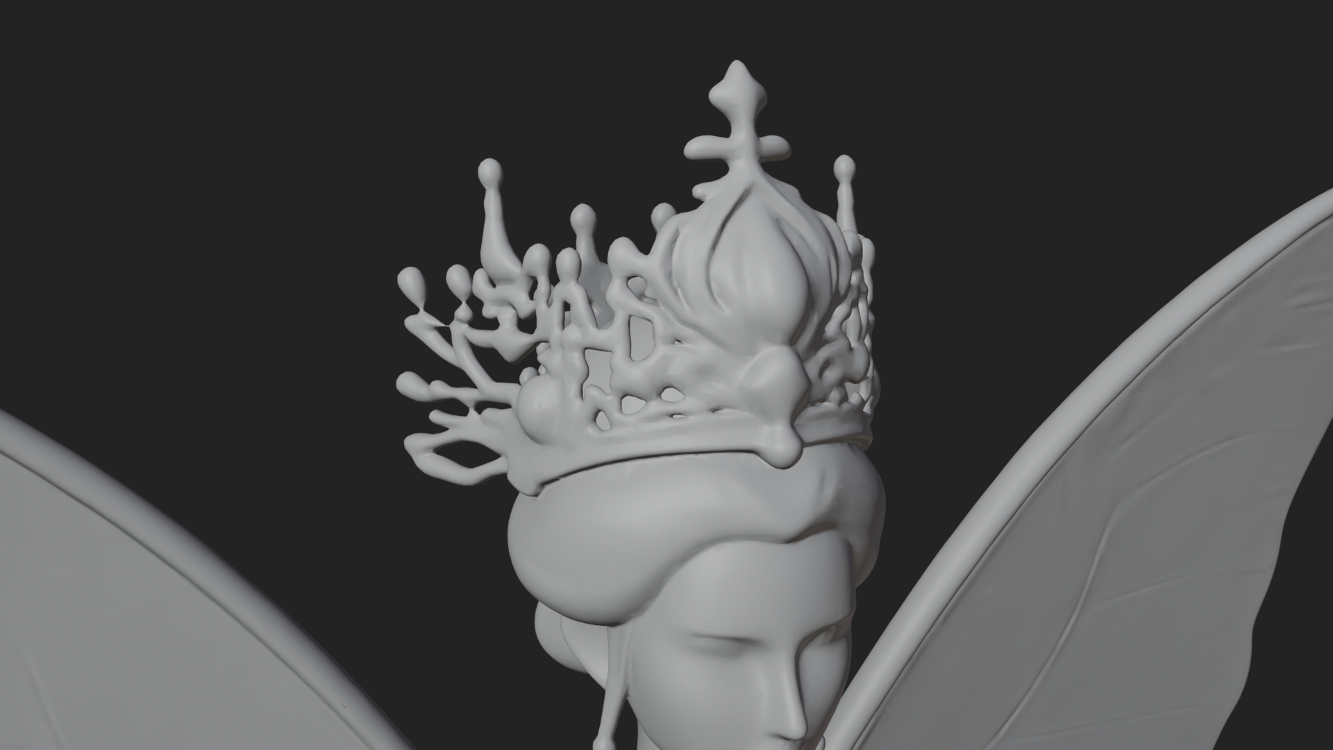 Butterfly Wing Fairy Statue Design 3 3D Print Model 3D Model