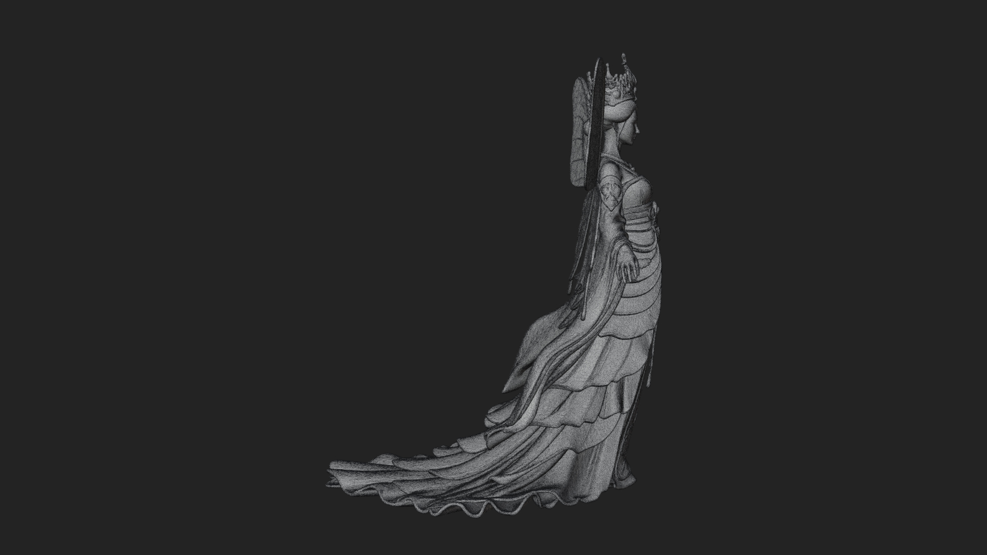 Butterfly Wing Fairy Statue Design 3 3D Print Model 3D Model
