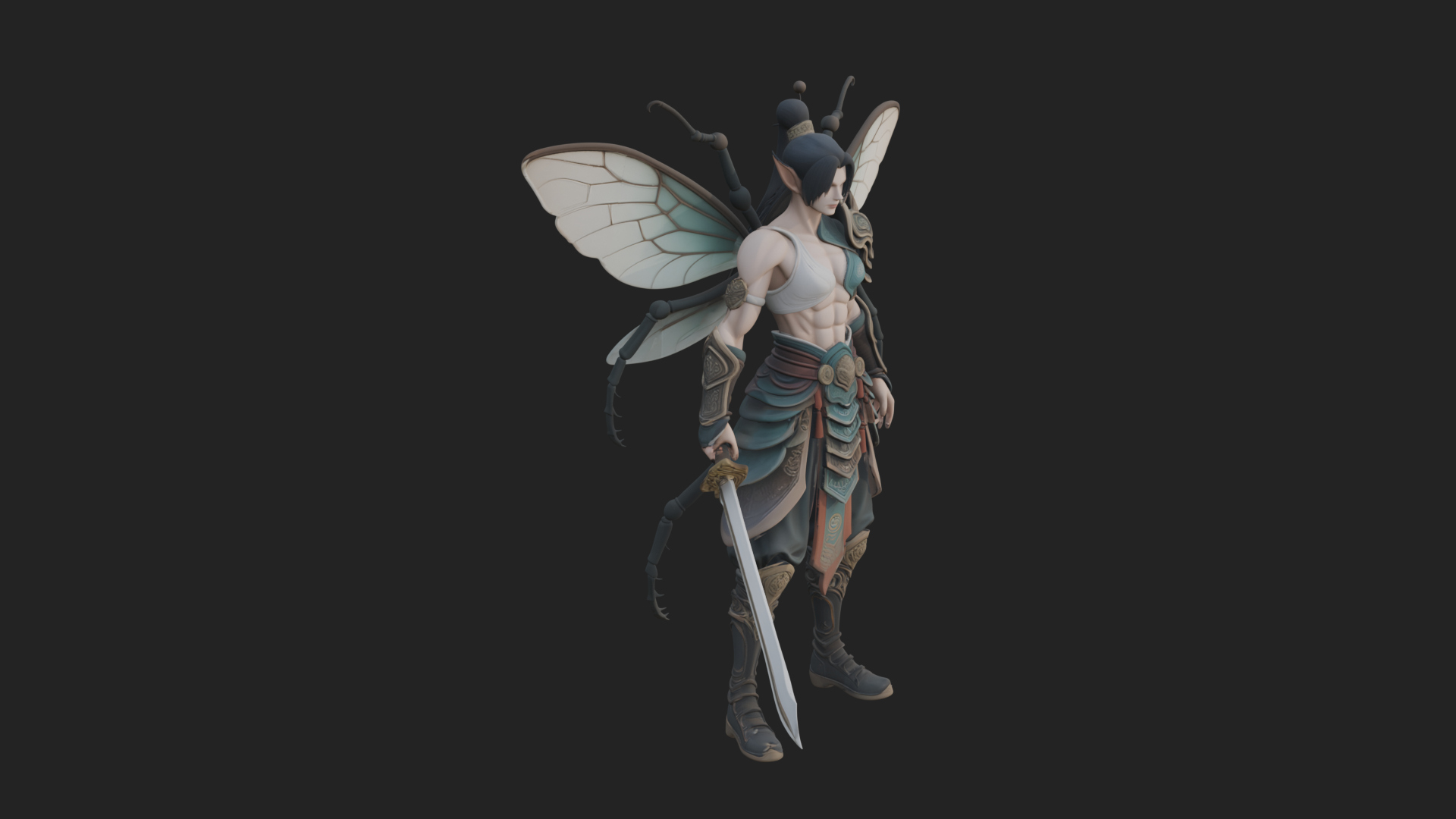 Butterfly Wing Fairy Statue Design 30 3D Print Model 3D Model