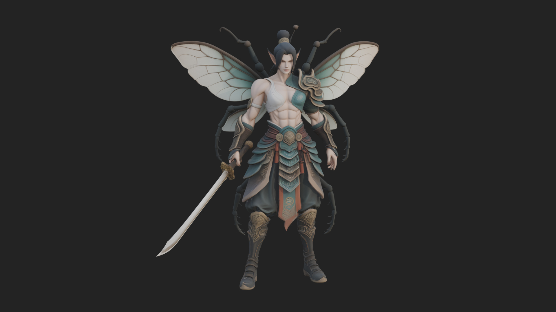 Butterfly Wing Fairy Statue Design 30 3D Print Model 3D Model