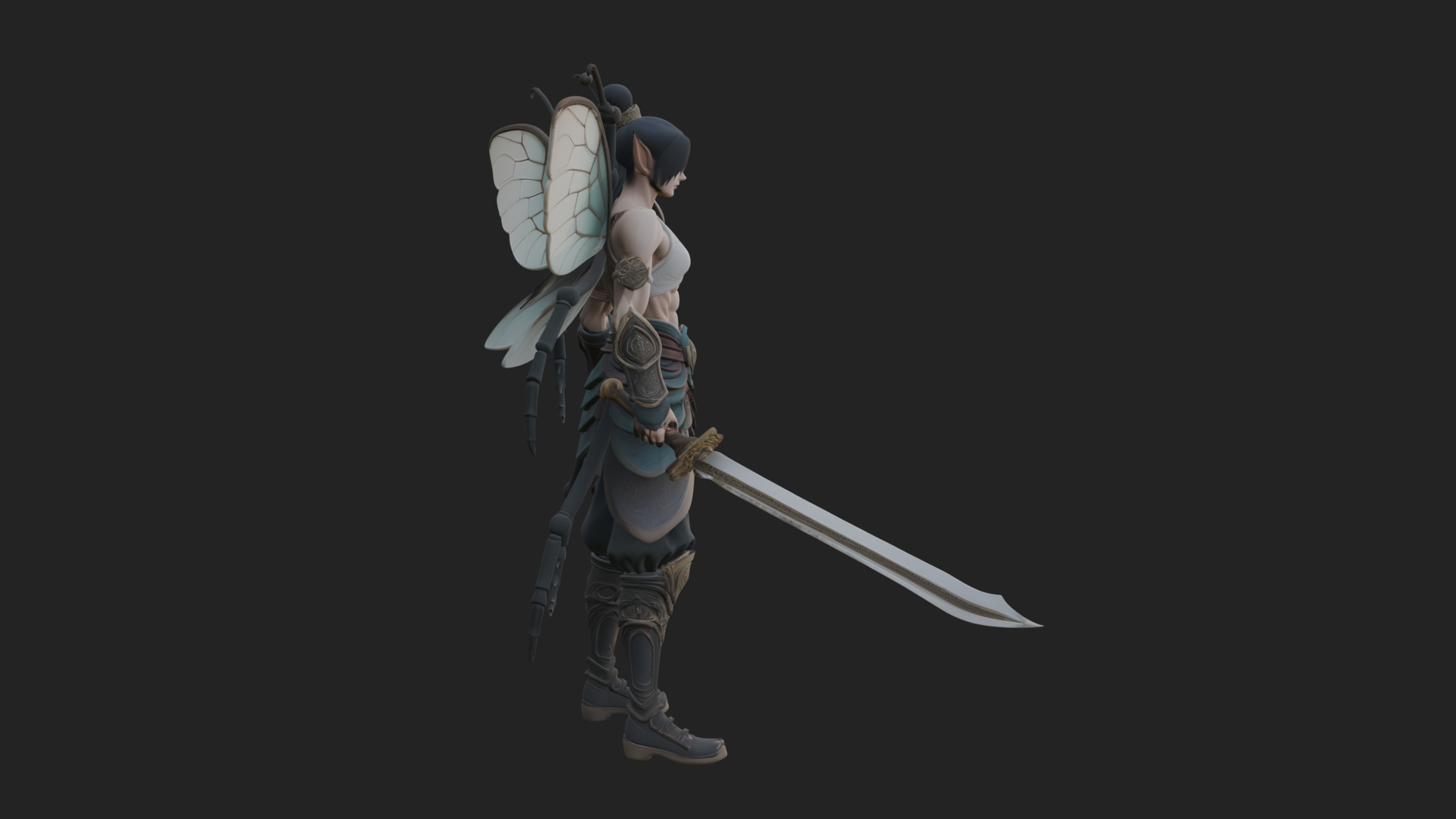 Butterfly Wing Fairy Statue Design 30 3D Print Model 3D Model