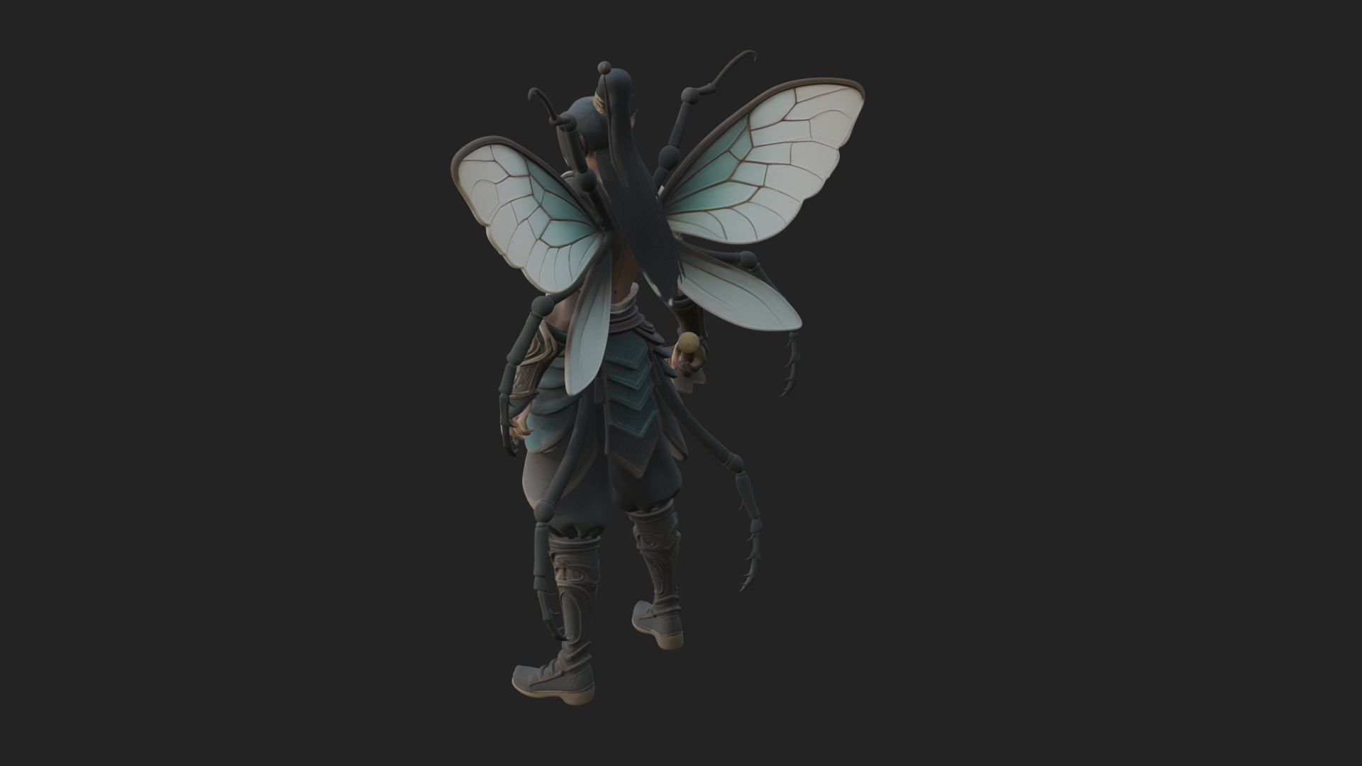 Butterfly Wing Fairy Statue Design 30 3D Print Model 3D Model