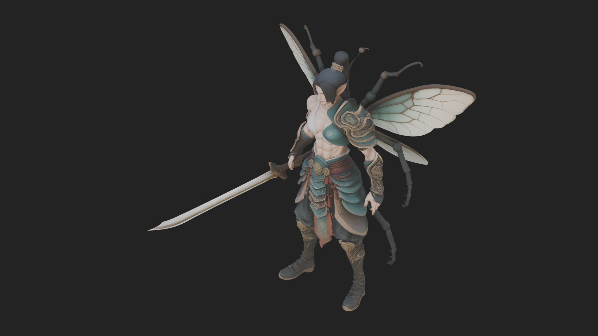 Butterfly Wing Fairy Statue Design 30 3D Print Model 3D Model