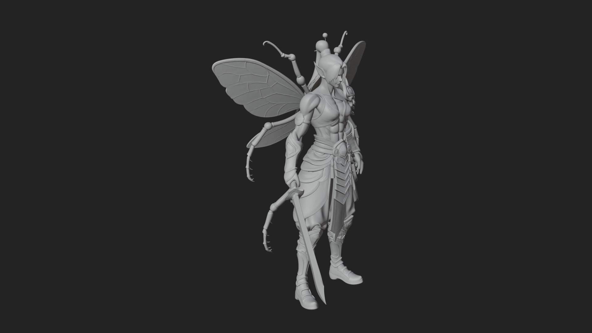 Butterfly Wing Fairy Statue Design 30 3D Print Model 3D Model