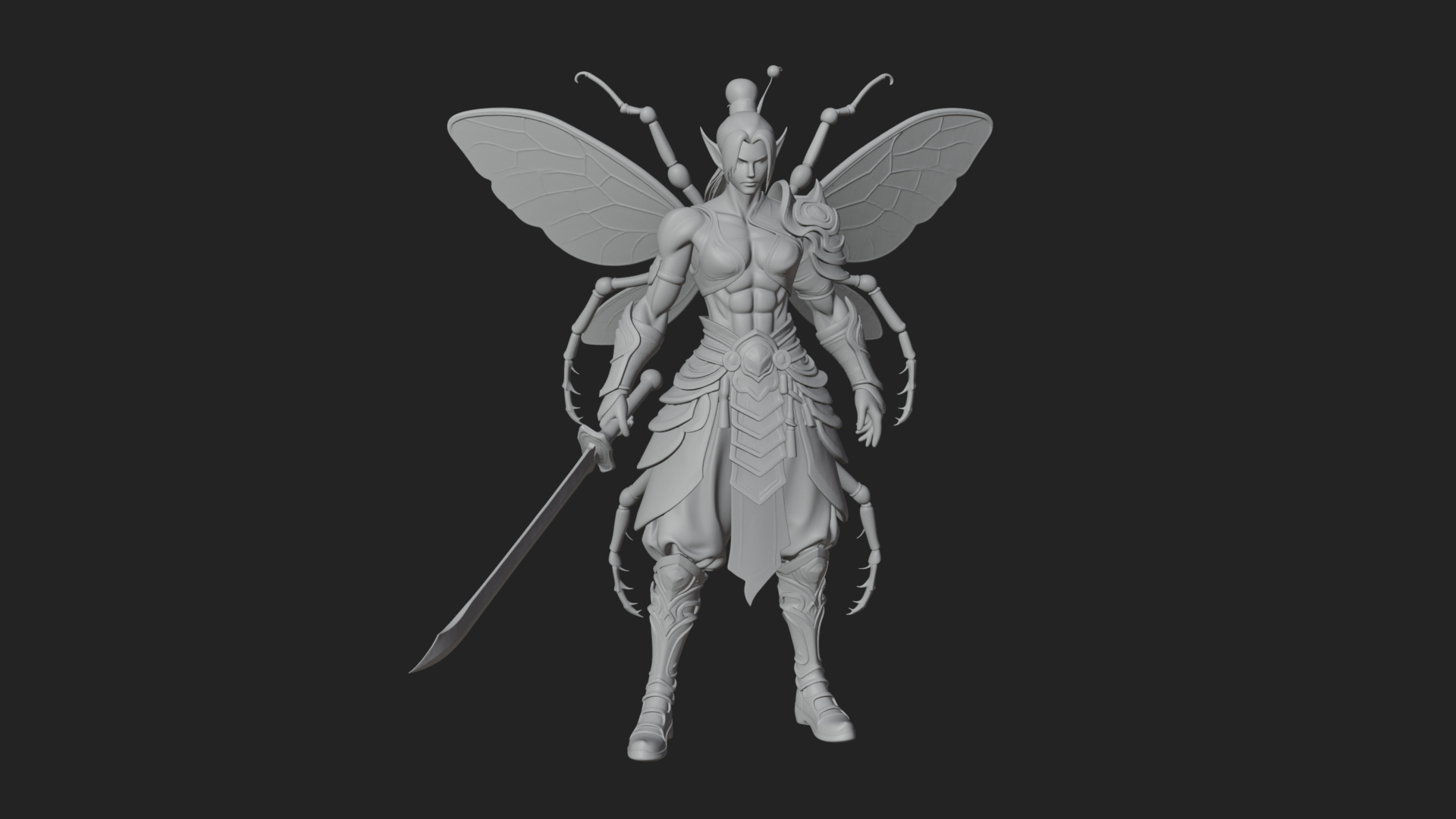 Butterfly Wing Fairy Statue Design 30 3D Print Model 3D Model