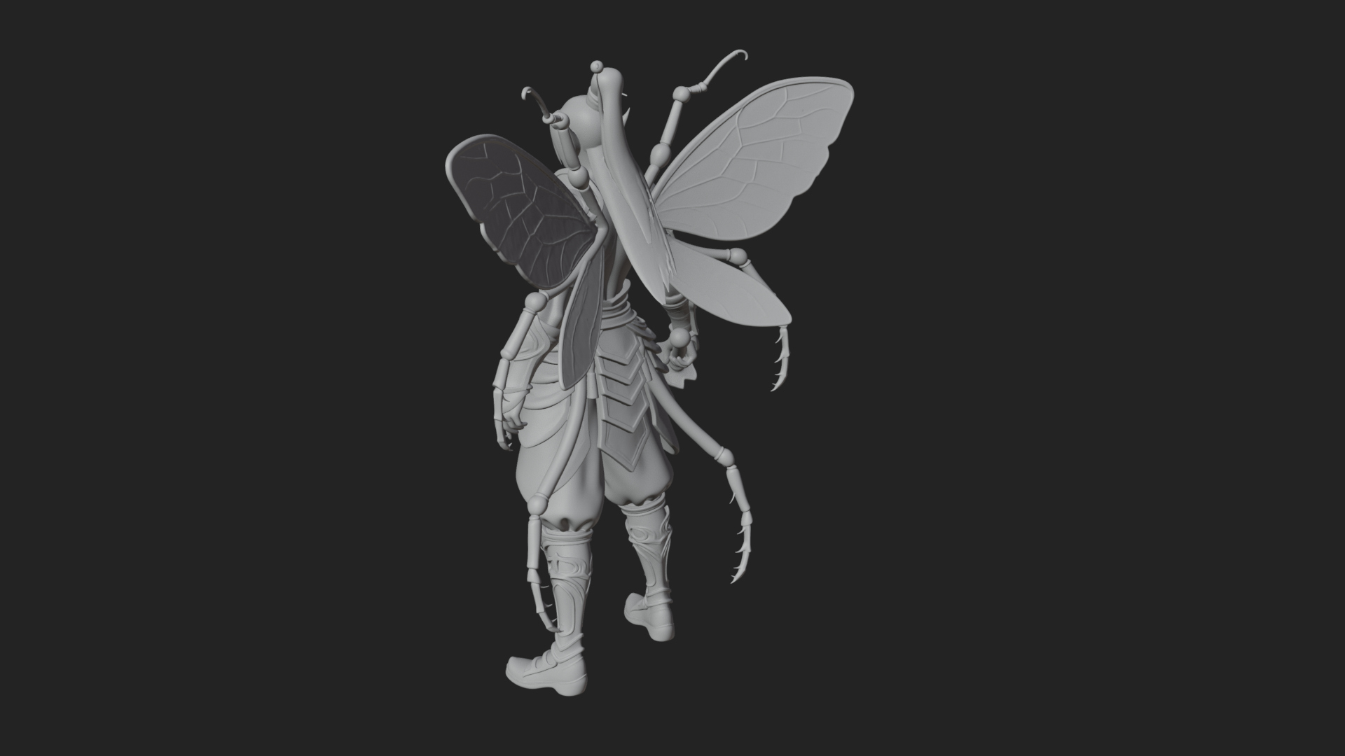 Butterfly Wing Fairy Statue Design 30 3D Print Model 3D Model