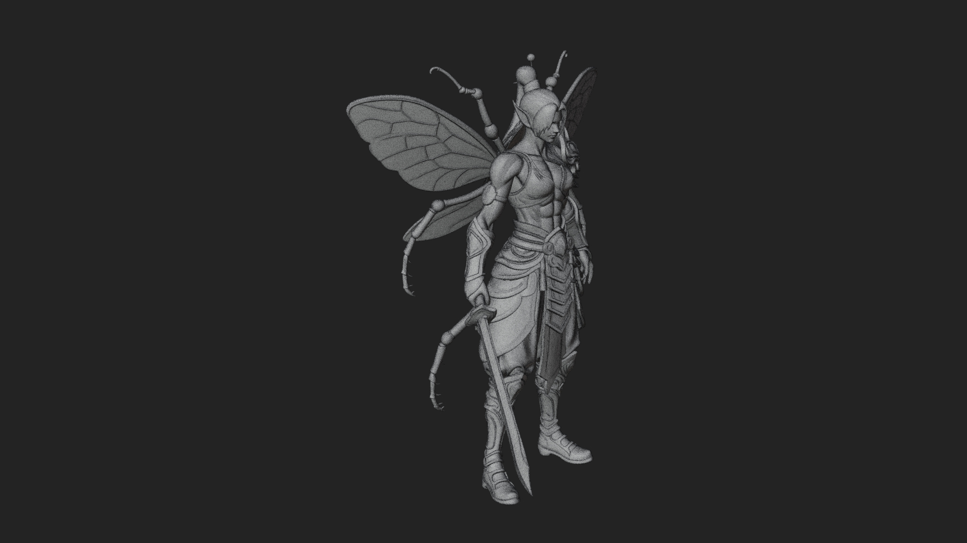Butterfly Wing Fairy Statue Design 30 3D Print Model 3D Model