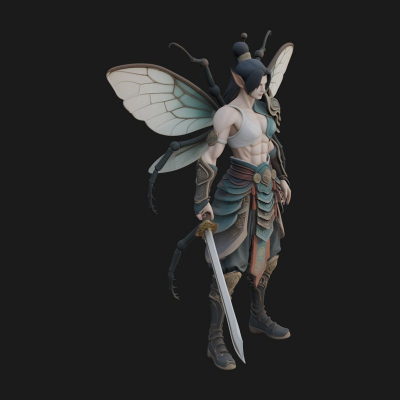 Butterfly Wing Fairy Statue Design 30 3D Print Model