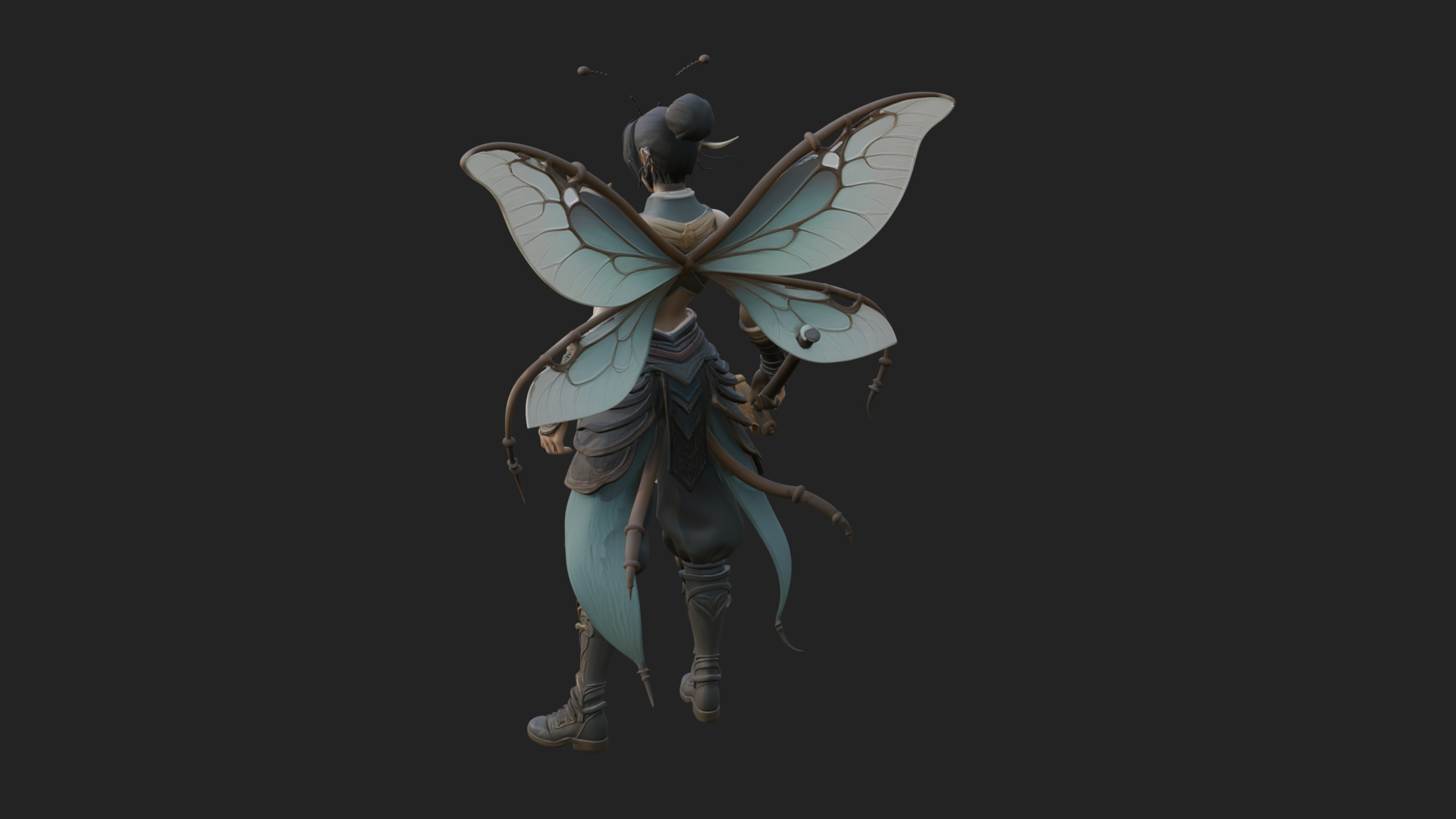 Butterfly Wing Fairy Statue Design 4 3D Print Model 3D Model