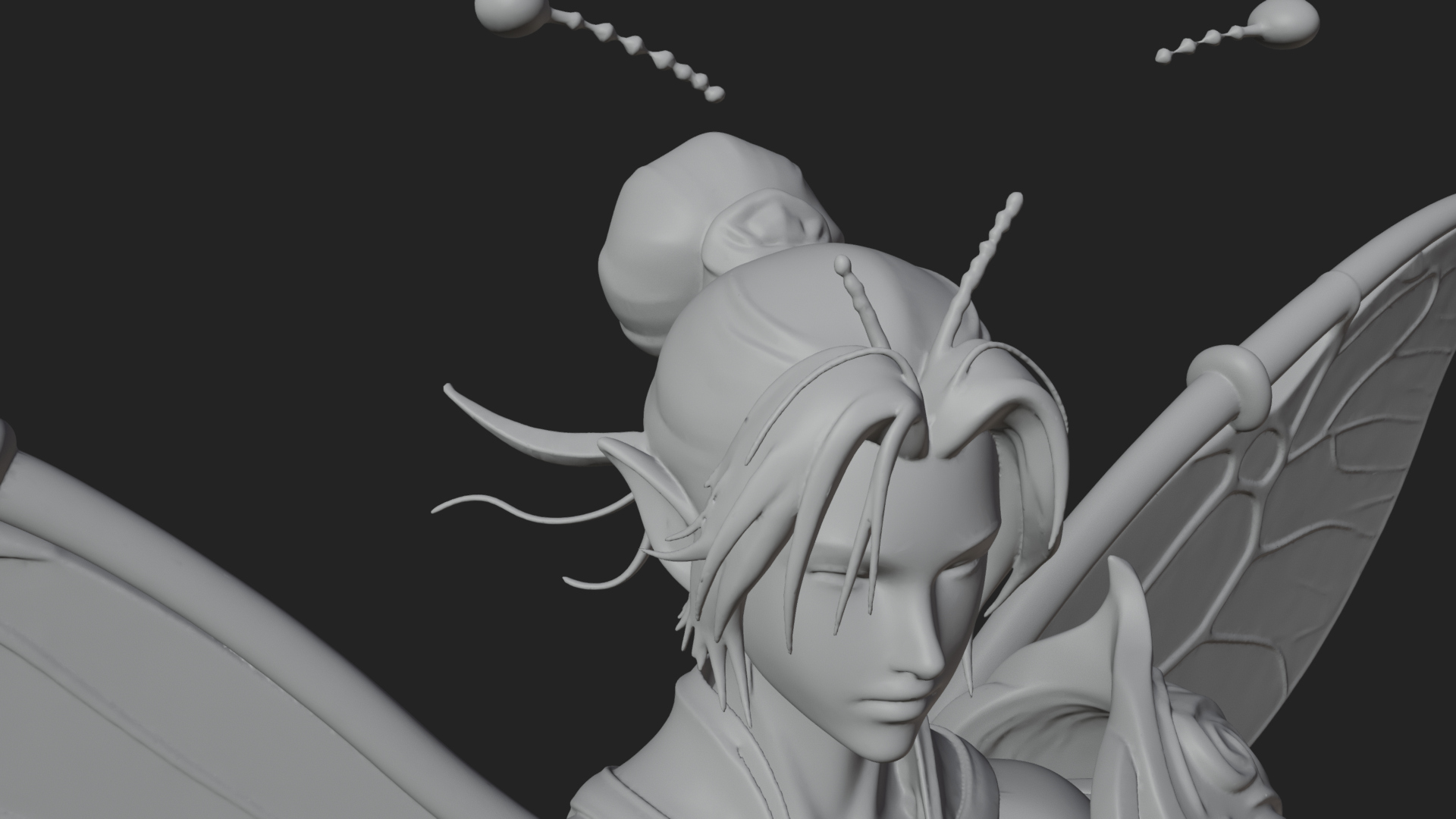 Butterfly Wing Fairy Statue Design 4 3D Print Model 3D Model