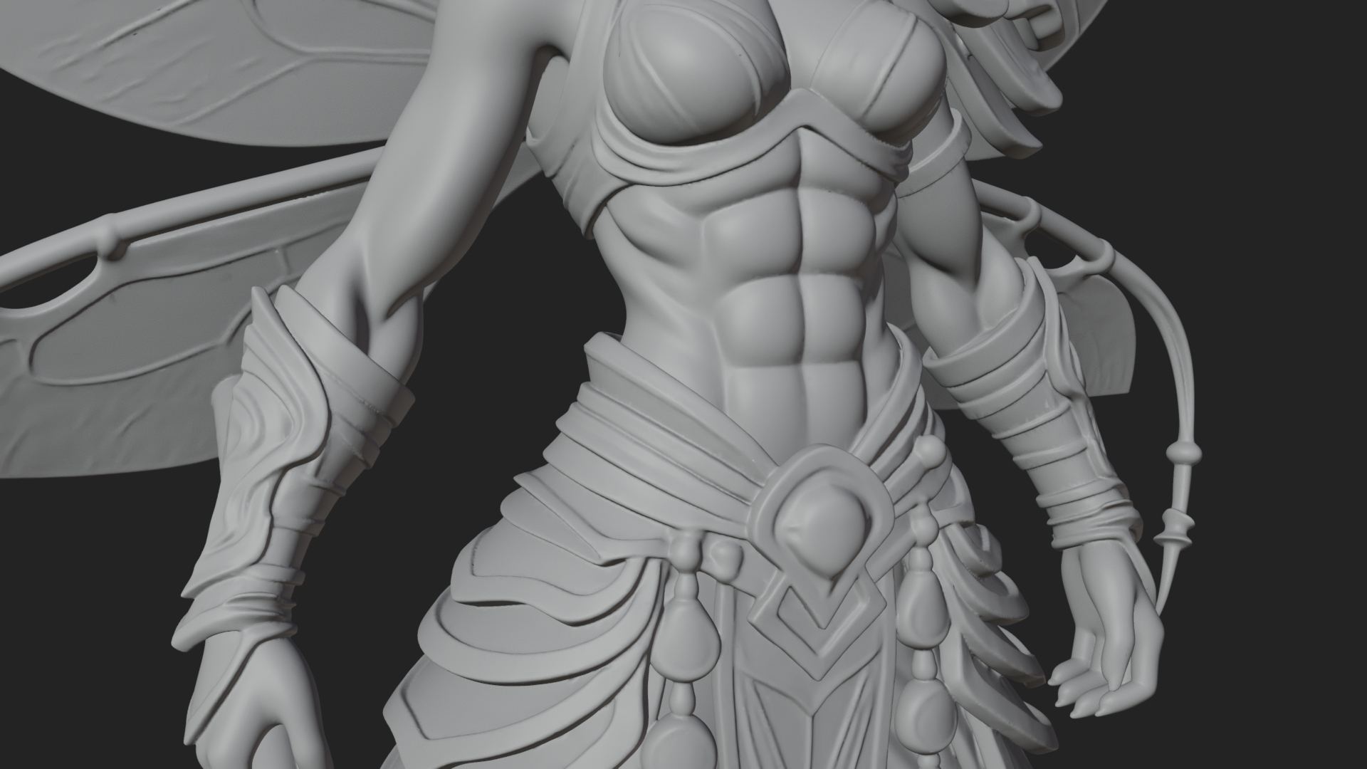 Butterfly Wing Fairy Statue Design 4 3D Print Model 3D Model