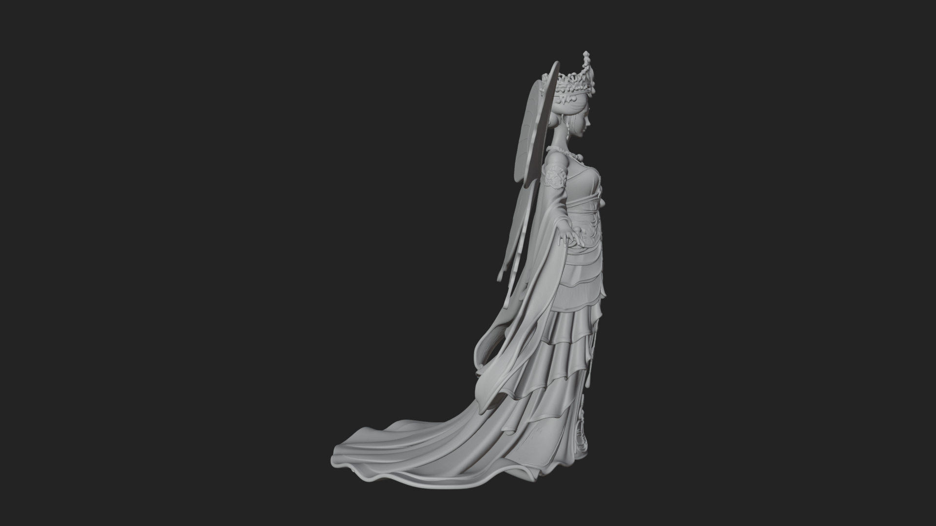 Butterfly Wing Fairy Statue Design 5 3D Print Model 3D Model