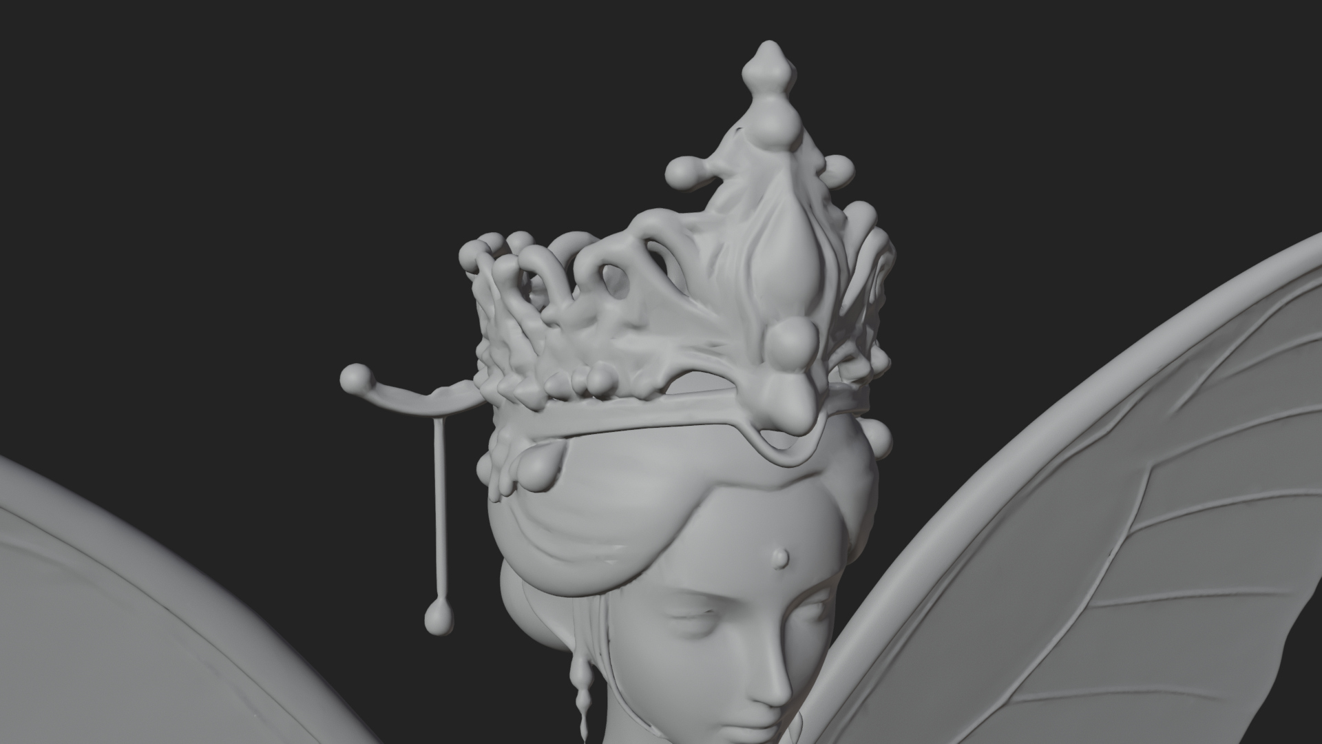 Butterfly Wing Fairy Statue Design 5 3D Print Model 3D Model