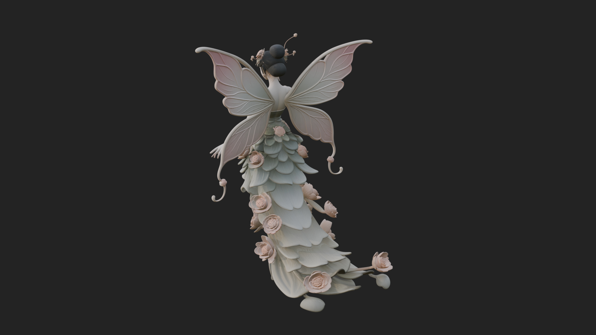 Butterfly Wing Fairy Statue Design 6 3D Print Model 3D Model