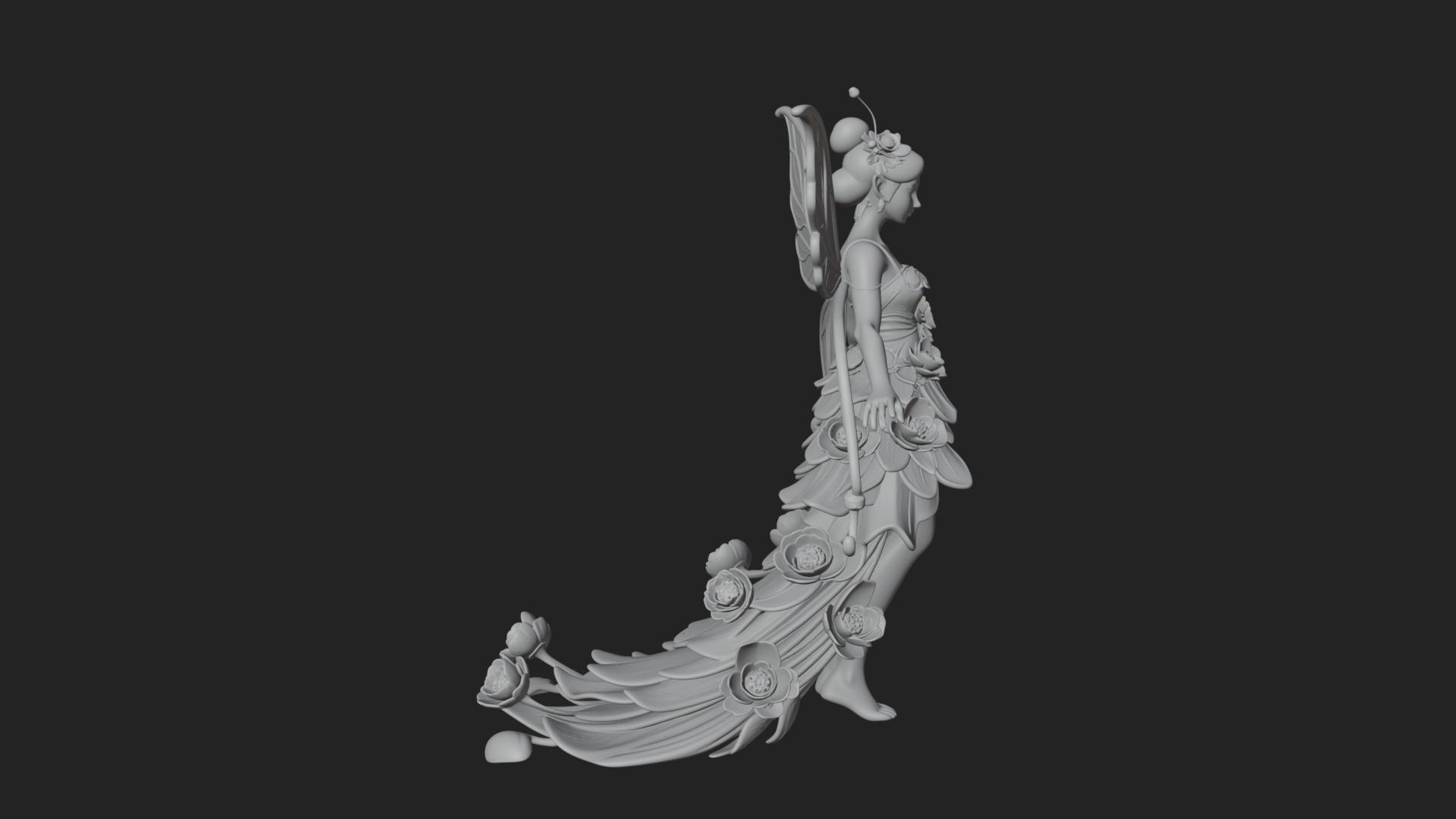 Butterfly Wing Fairy Statue Design 6 3D Print Model 3D Model