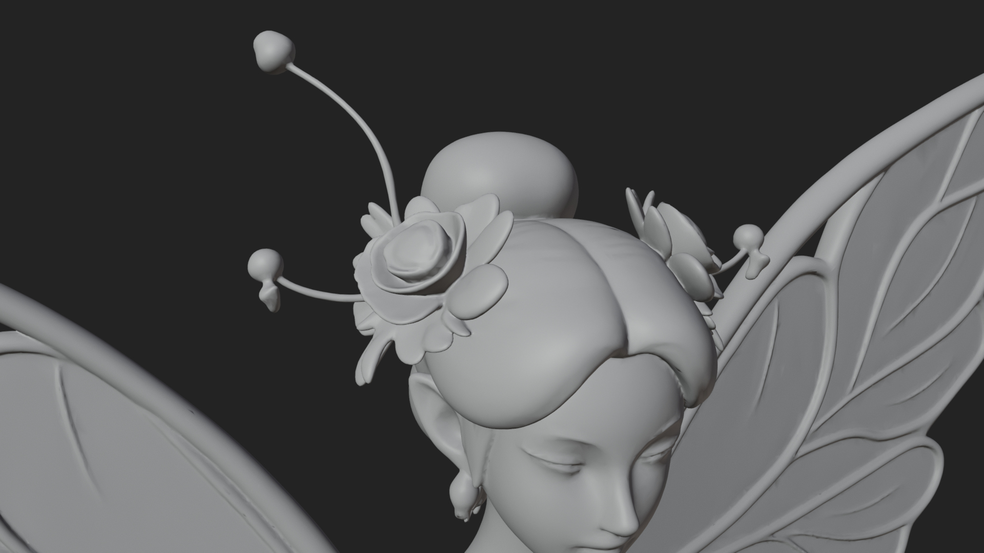 Butterfly Wing Fairy Statue Design 6 3D Print Model 3D Model