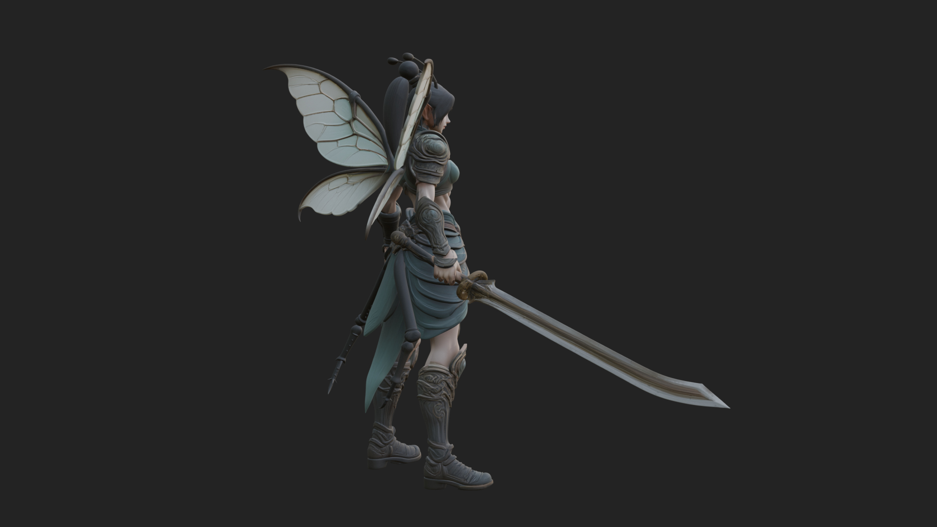 Butterfly Wing Fairy Statue Design 7 3D Print Model 3D Model
