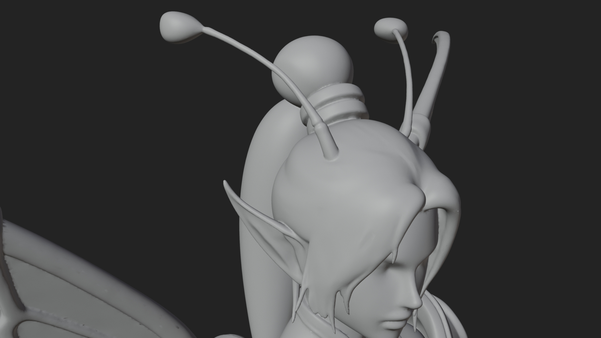 Butterfly Wing Fairy Statue Design 7 3D Print Model 3D Model