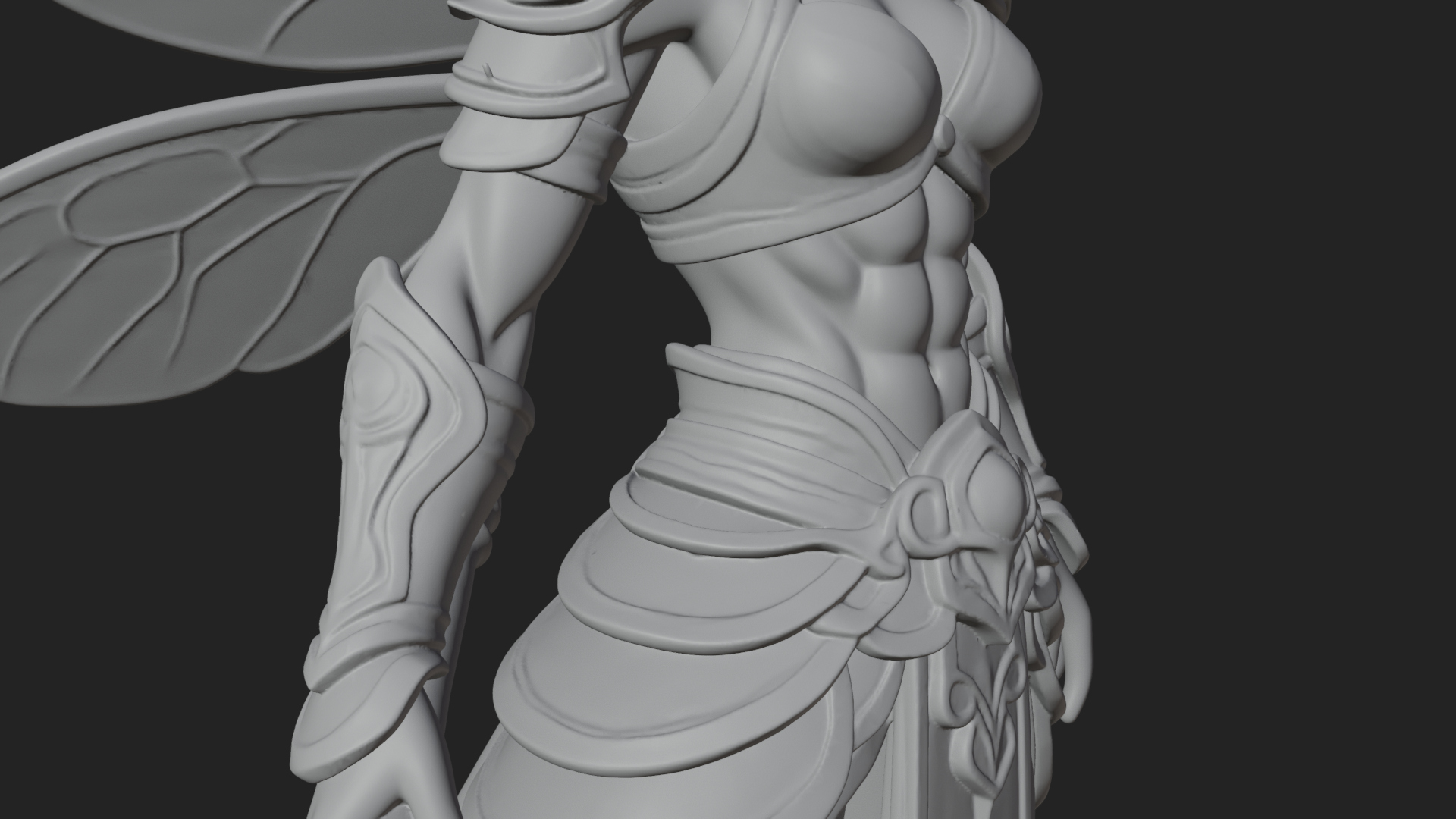 Butterfly Wing Fairy Statue Design 7 3D Print Model 3D Model