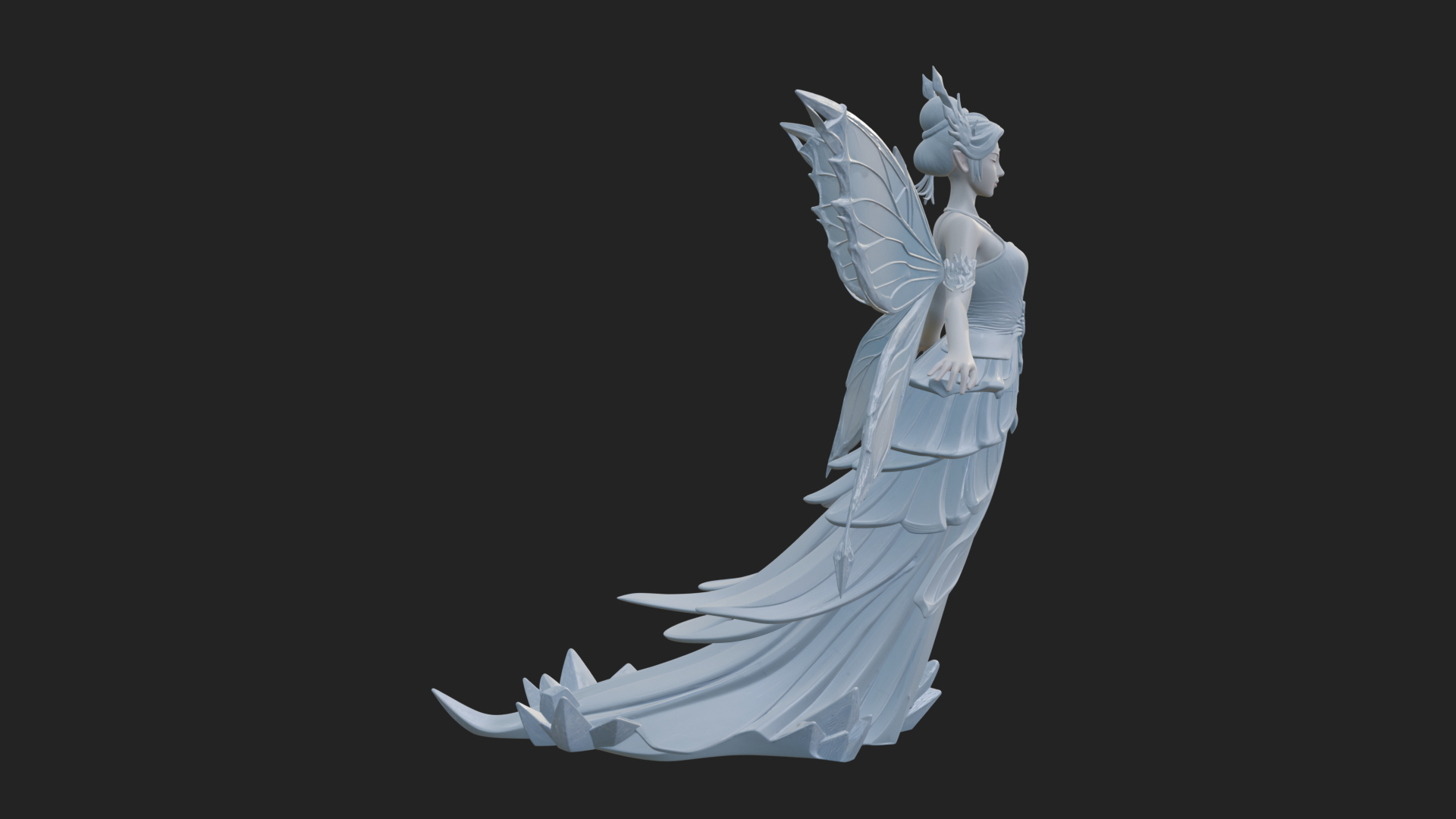 Butterfly Wing Fairy Statue Design 8 3D Print Model 3D Model