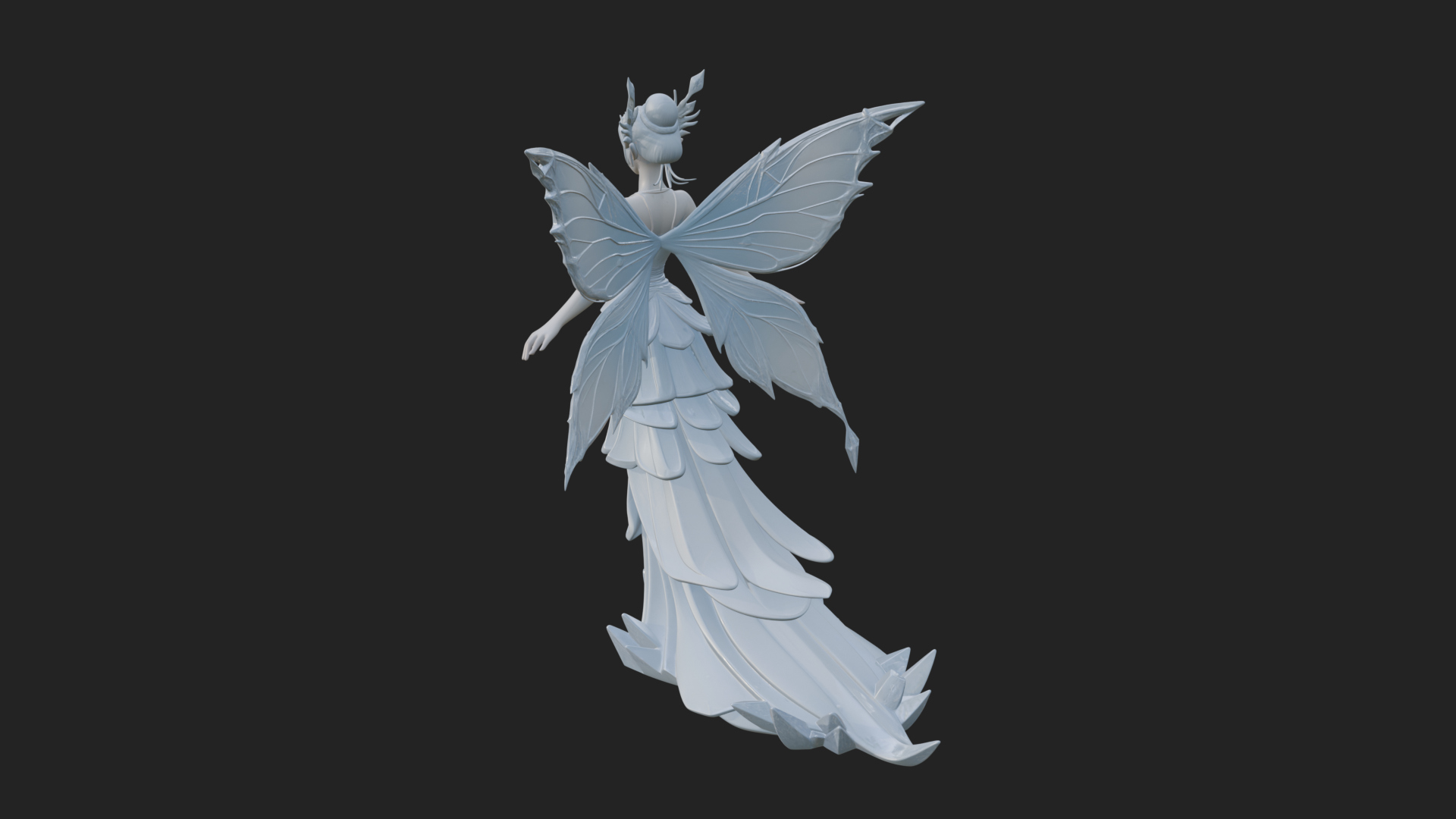 Butterfly Wing Fairy Statue Design 8 3D Print Model 3D Model
