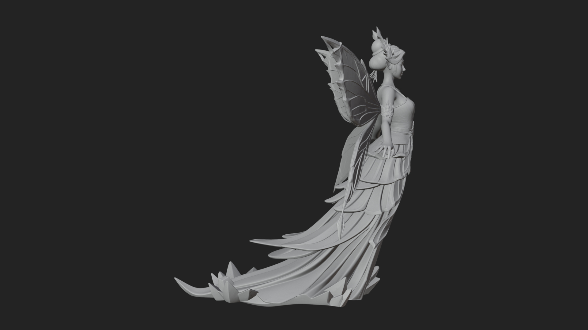 Butterfly Wing Fairy Statue Design 8 3D Print Model 3D Model