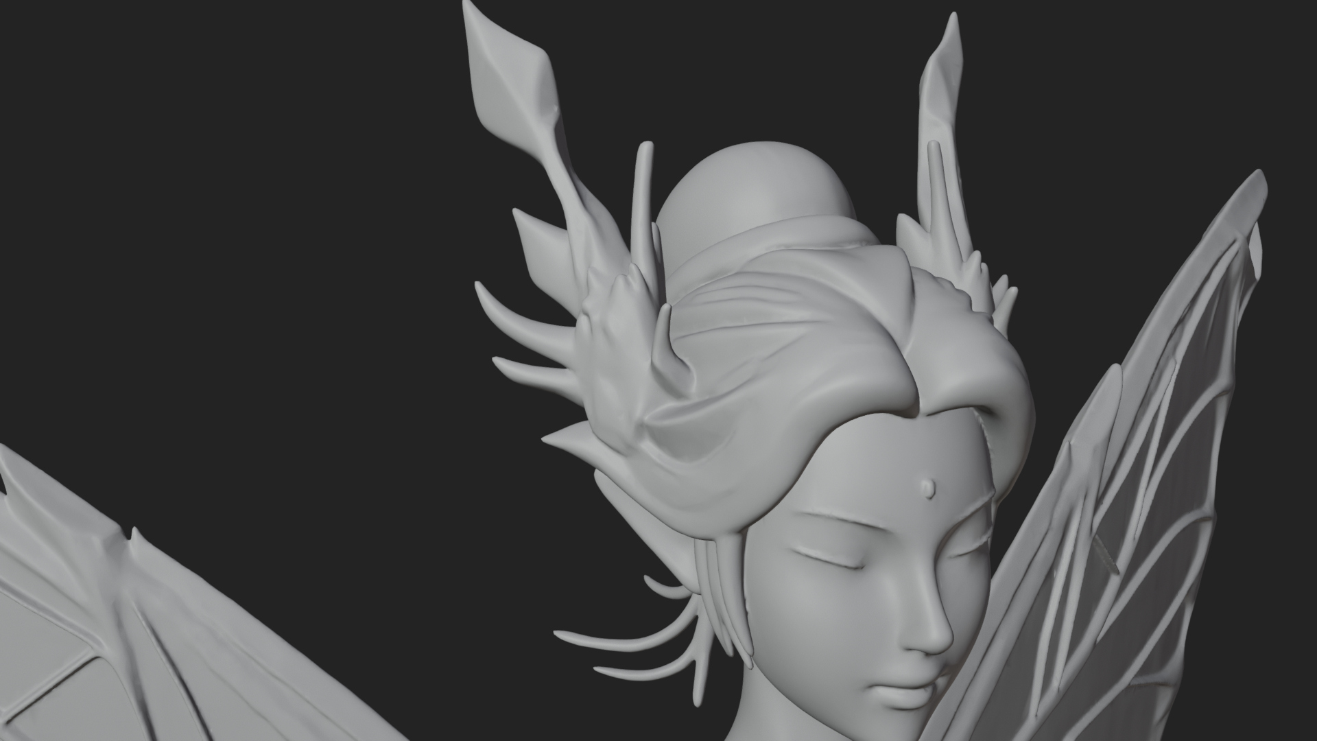 Butterfly Wing Fairy Statue Design 8 3D Print Model 3D Model